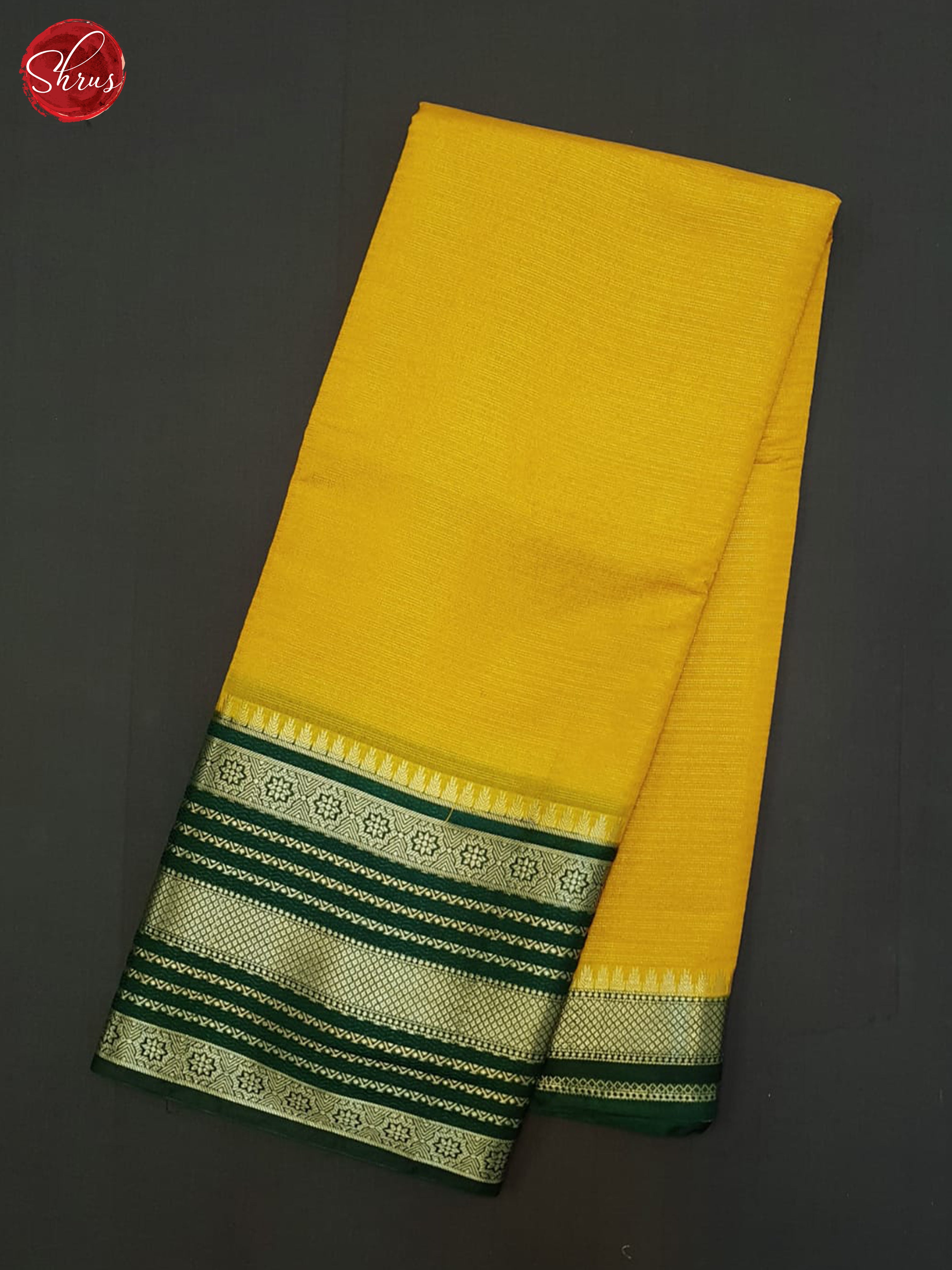 Yellow & Green- Semi Dupion Saree - Shop on ShrusEternity.com