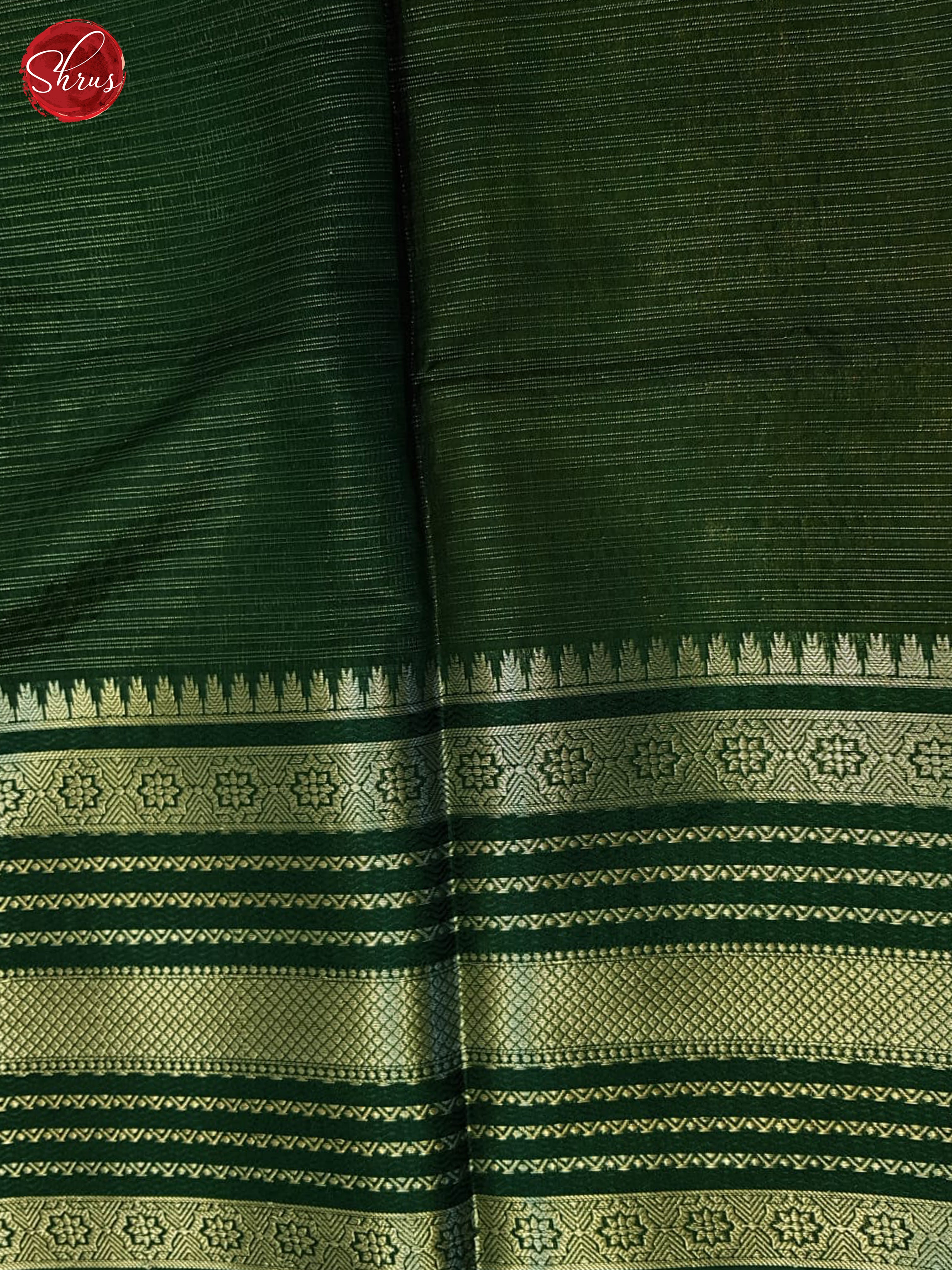 Yellow & Green- Semi Dupion Saree - Shop on ShrusEternity.com