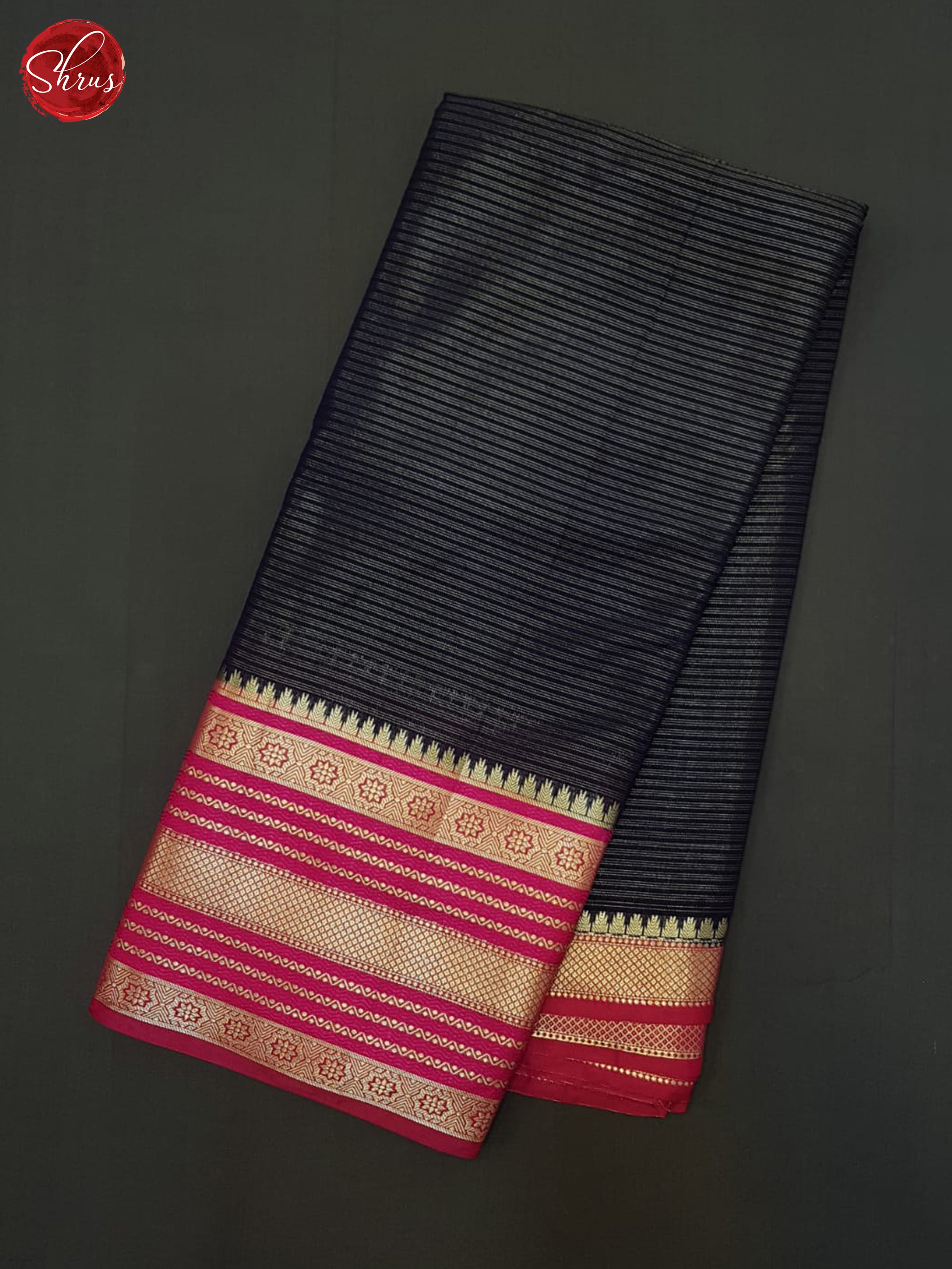 Blue & Pink- Semi Dupion Saree - Shop on ShrusEternity.com