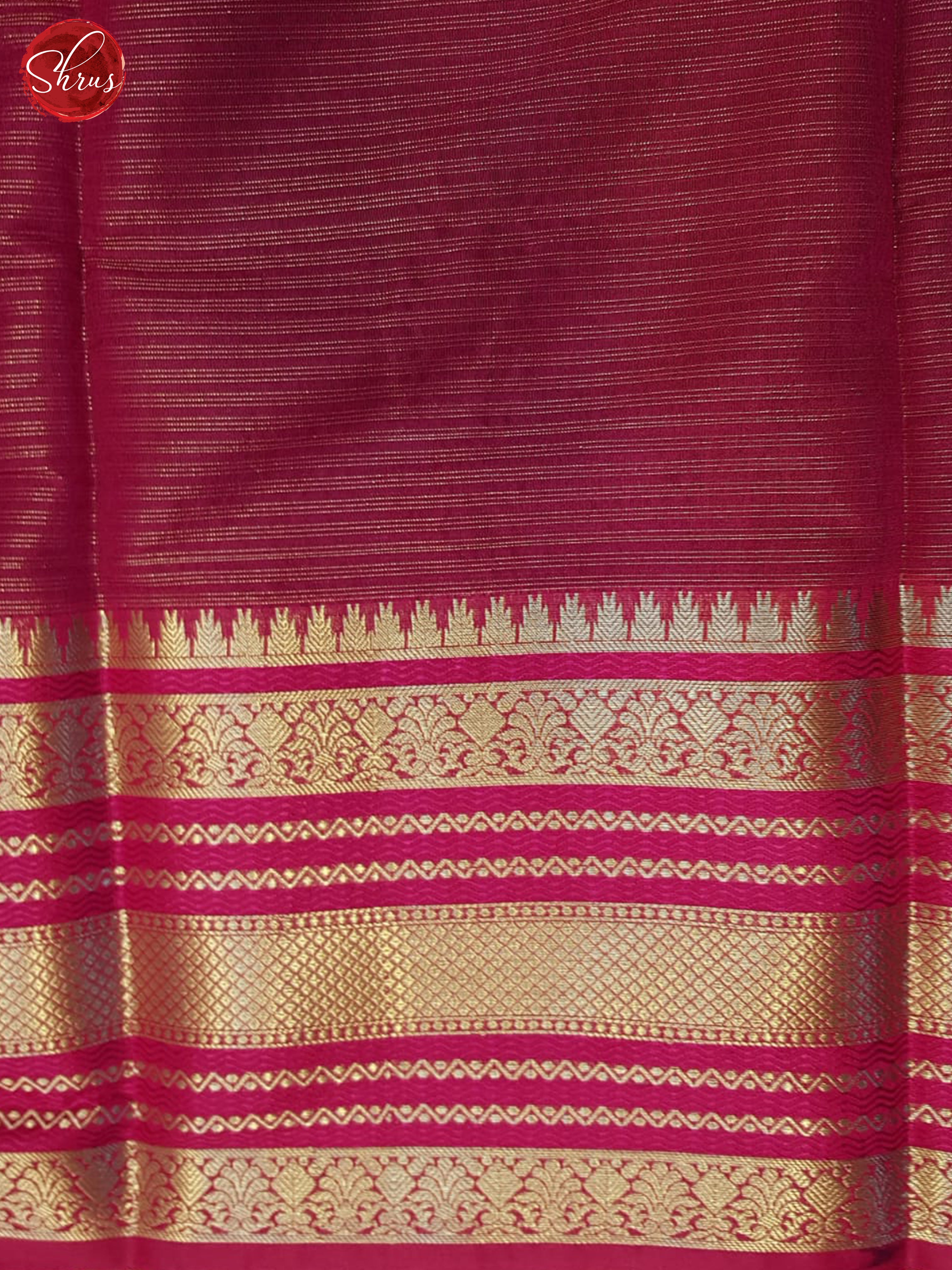 Blue & Pink - Semi Dupion Saree - Shop on ShrusEternity.com