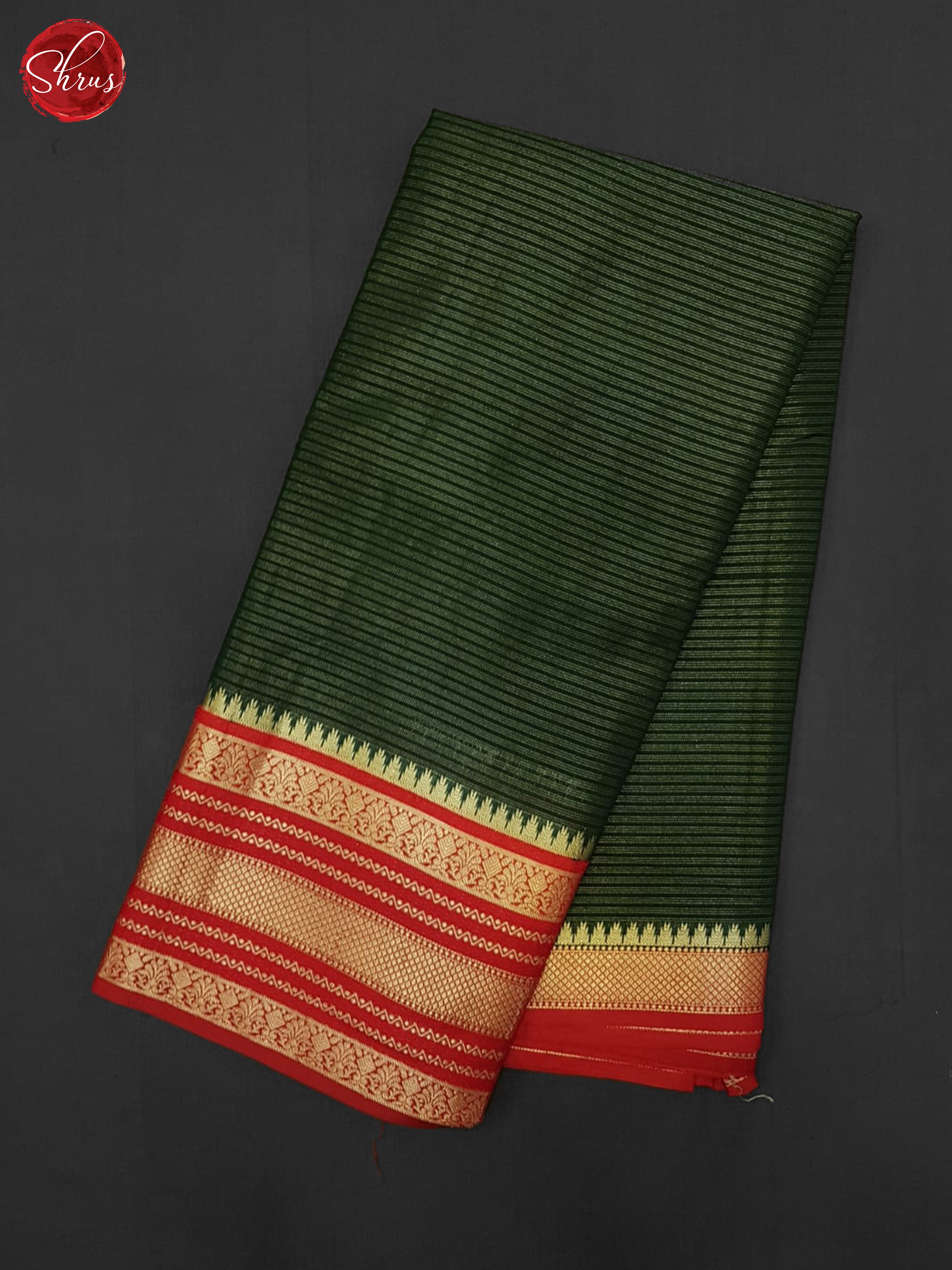 Green & Red - Semi Dupion Saree - Shop on ShrusEternity.com