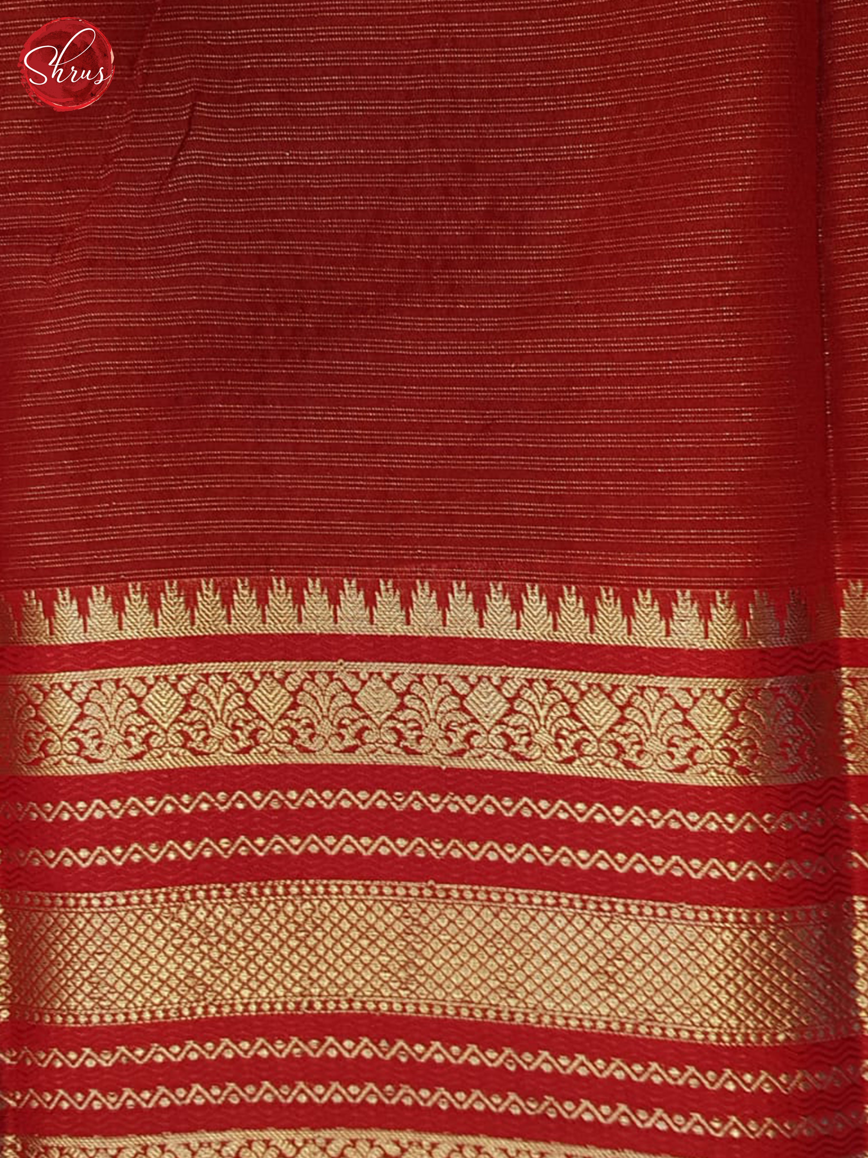 Green & Red - Semi Dupion Saree - Shop on ShrusEternity.com