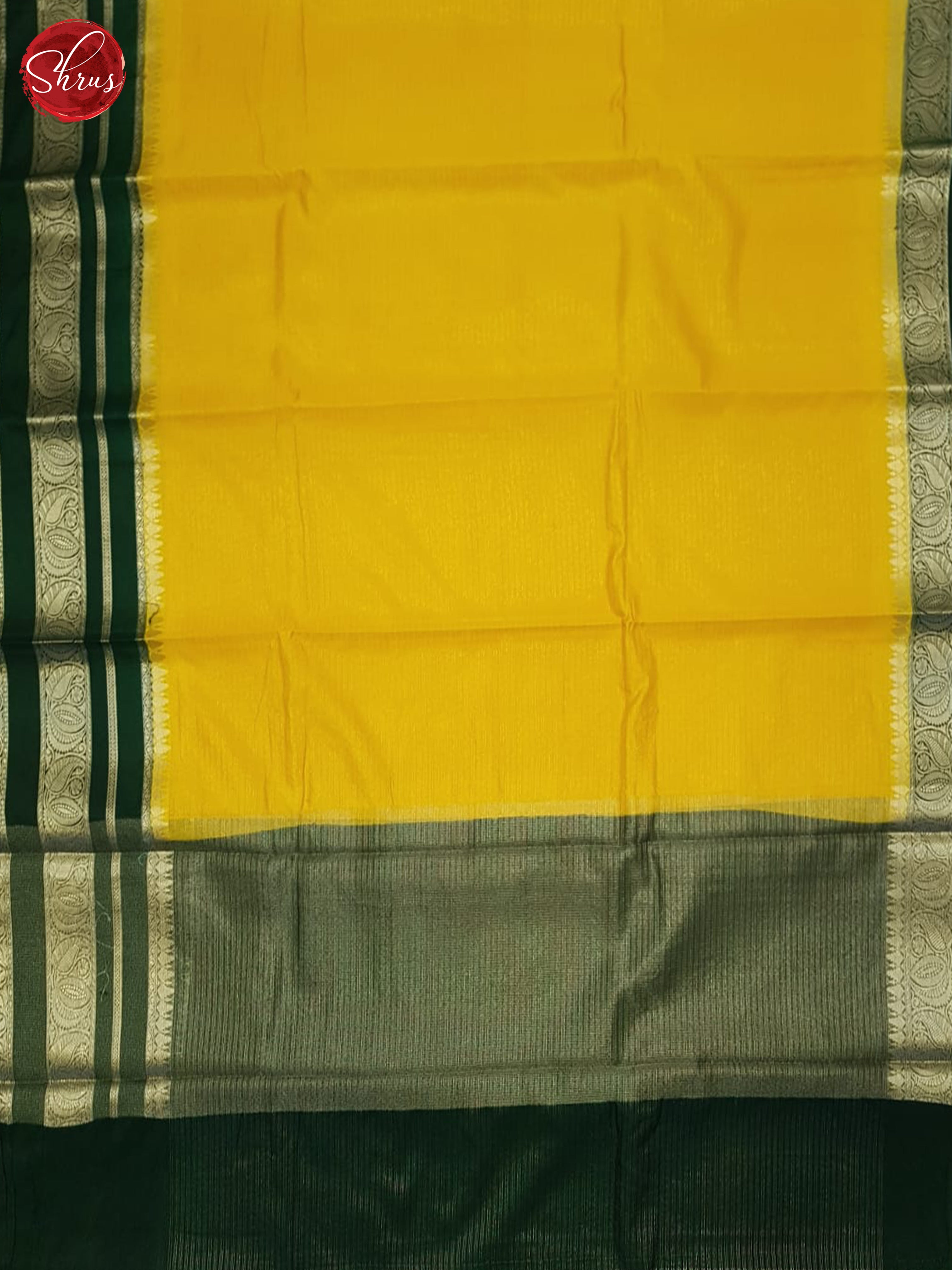 Yellow & Green - Semi Dupion Saree - Shop on ShrusEternity.com