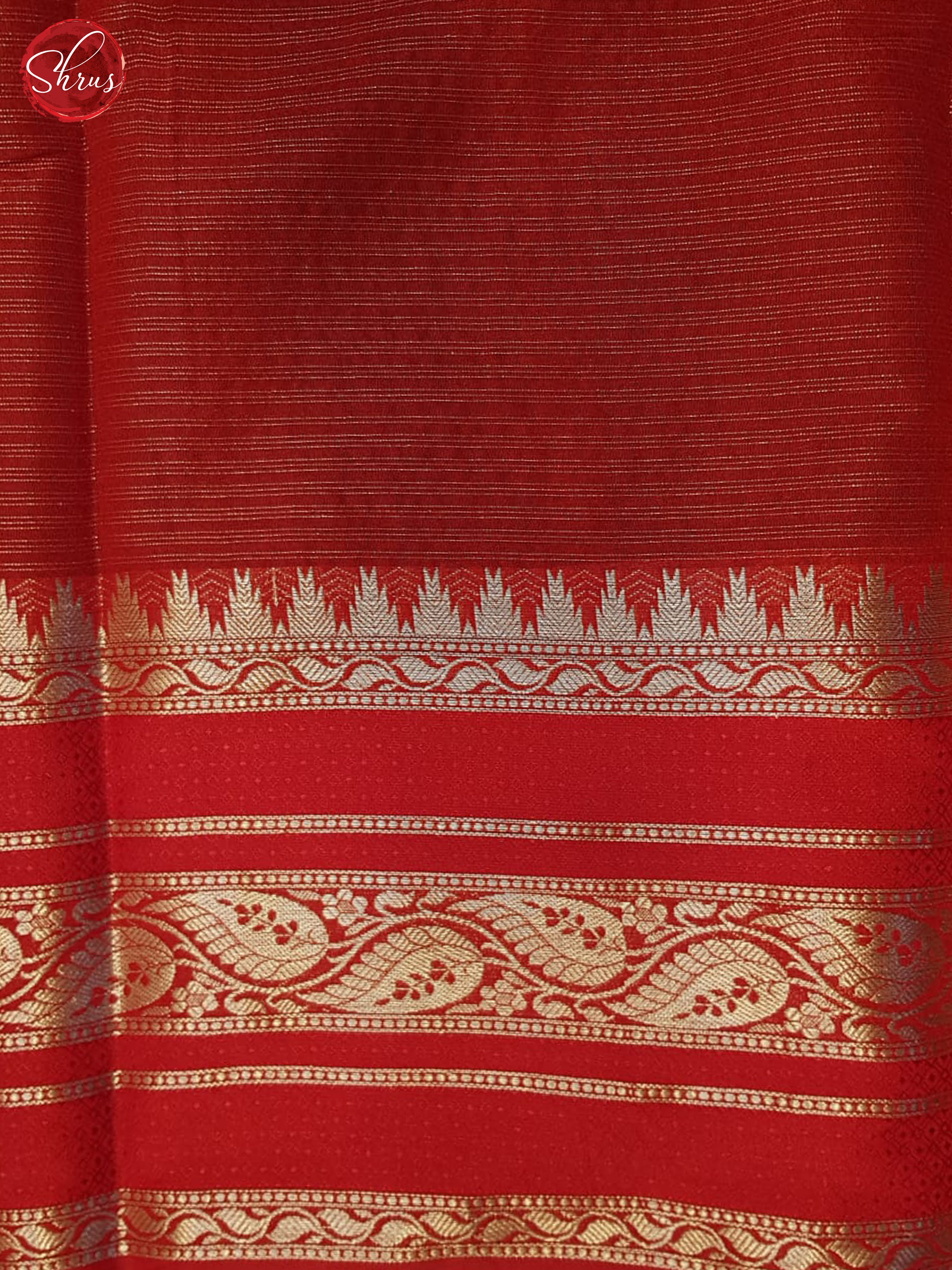 Green & Red- Semi Dupion Saree - Shop on ShrusEternity.com