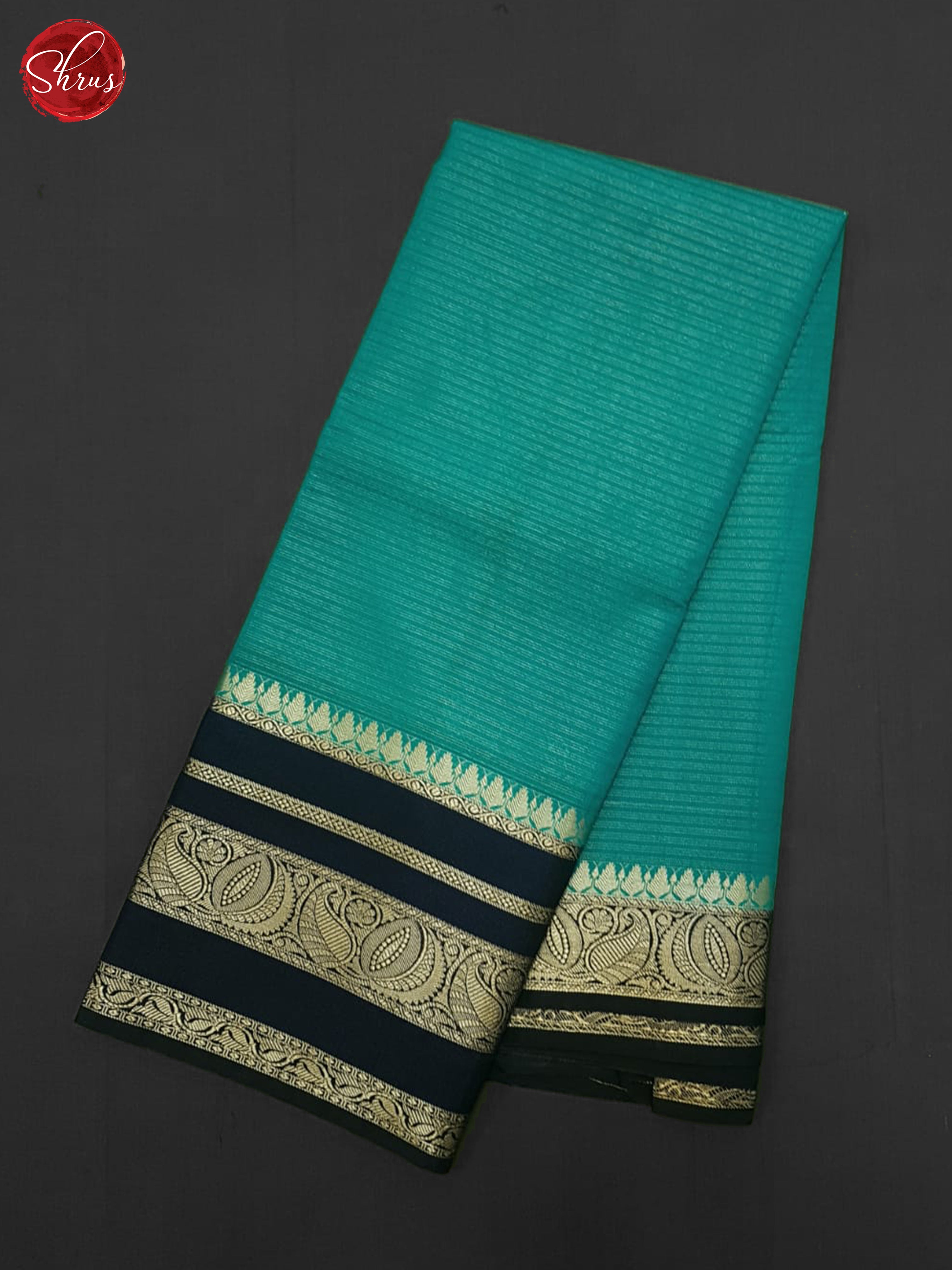 Teal & Blue - Semi Dupion Saree - Shop on ShrusEternity.com