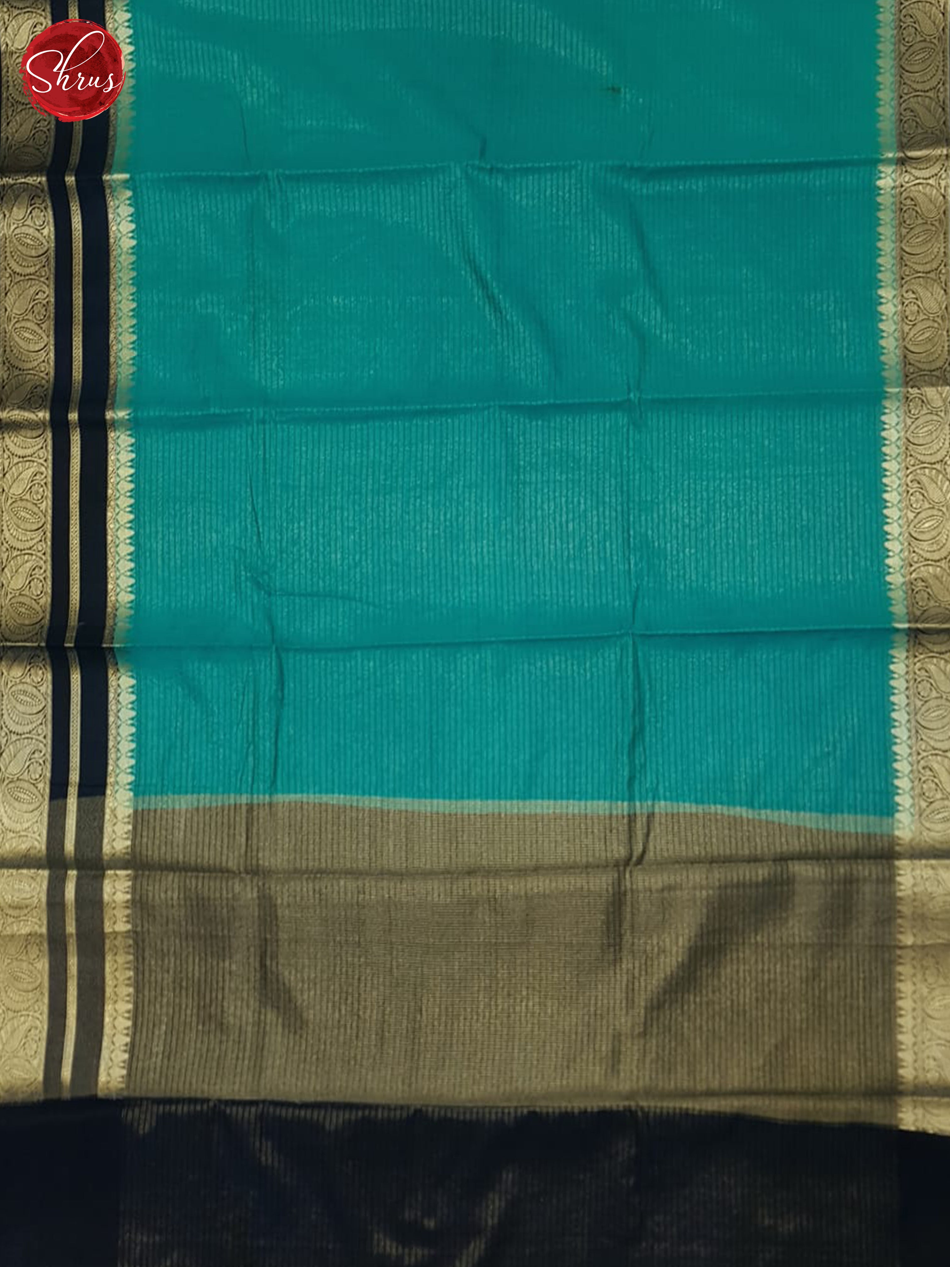 Teal & Blue - Semi Dupion Saree - Shop on ShrusEternity.com