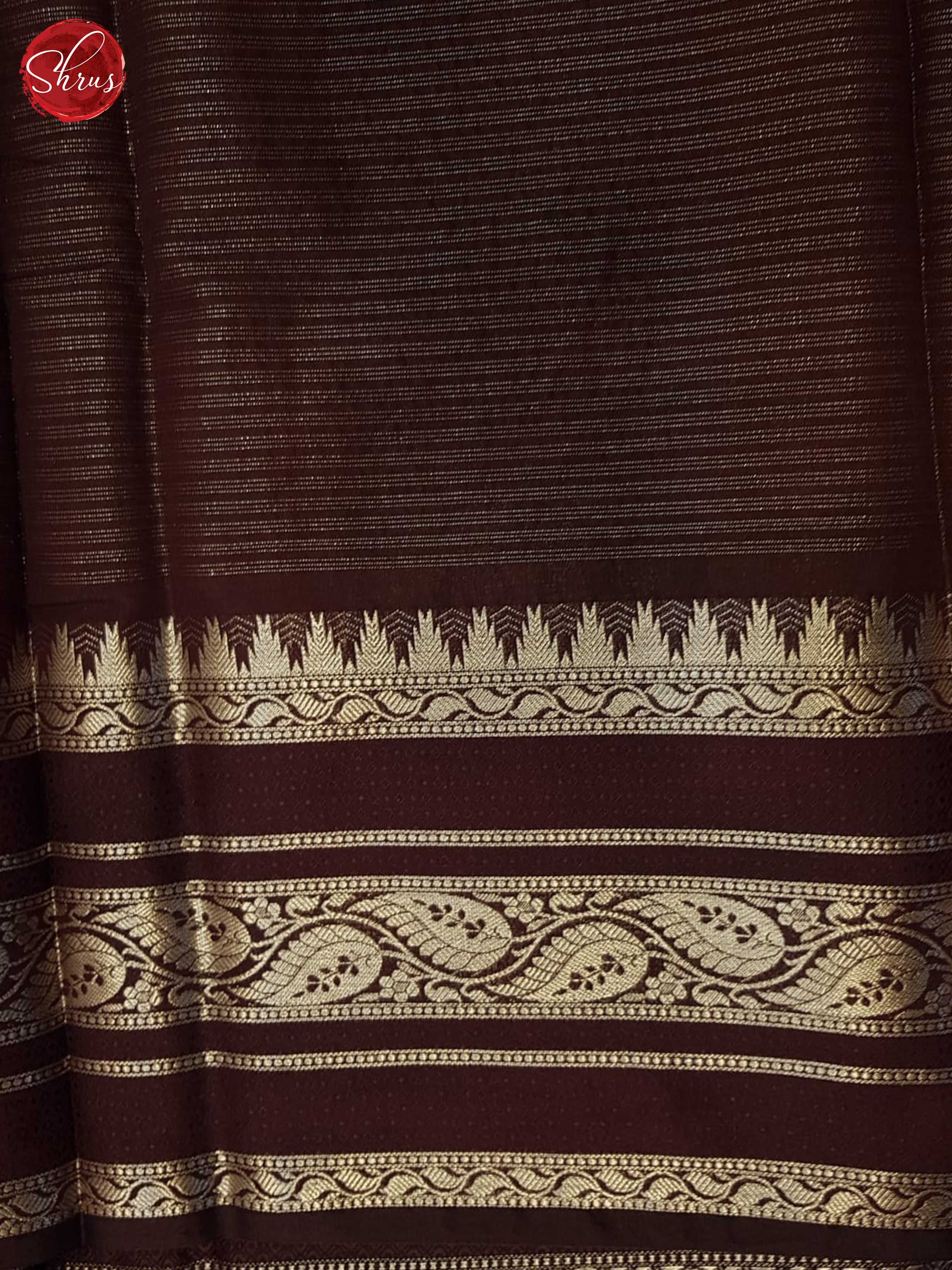 Green & Brown - Semi Dupion Saree - Shop on ShrusEternity.com