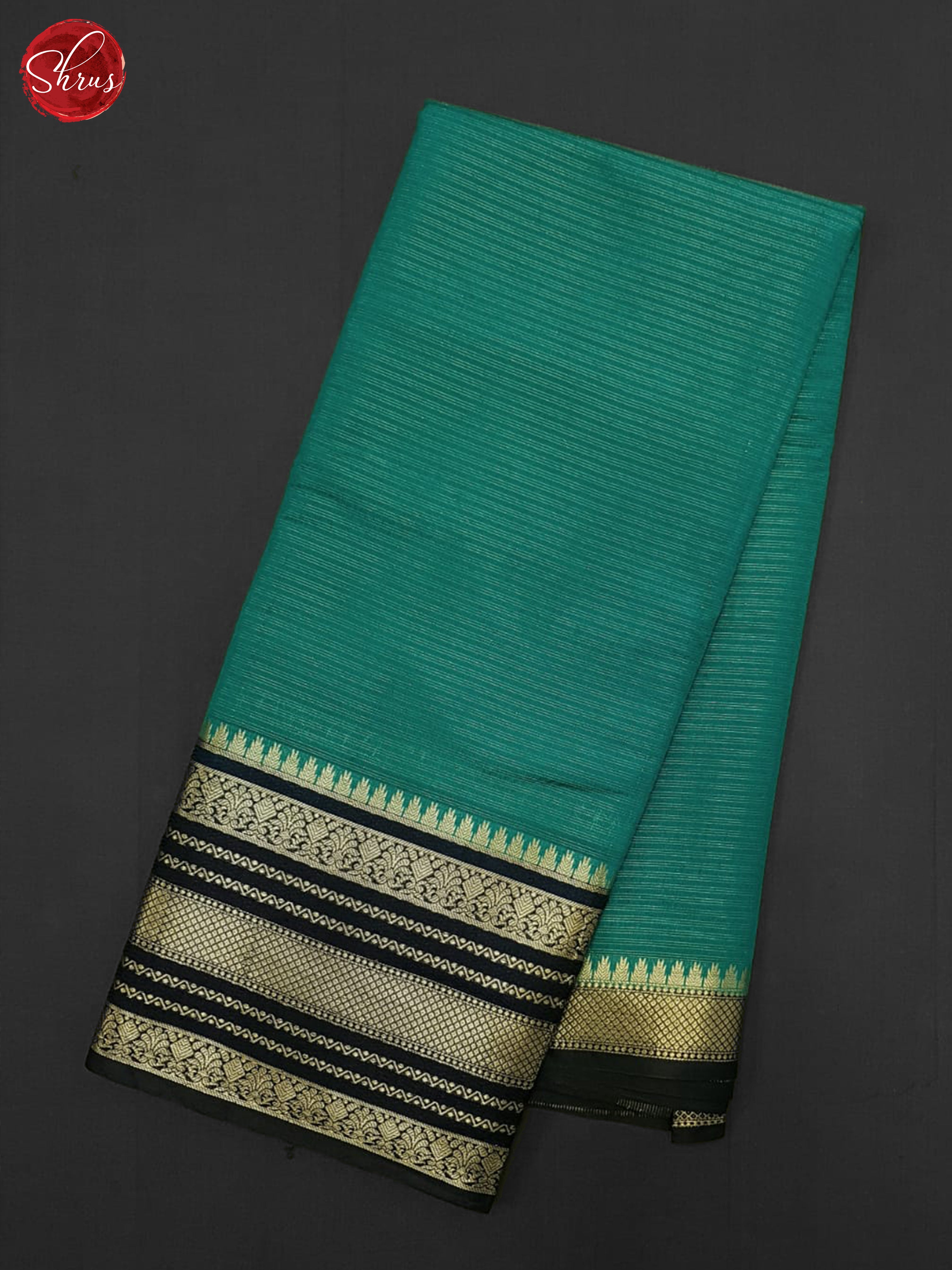 Teal & Blue - Semi Dupion Saree - Shop on ShrusEternity.com