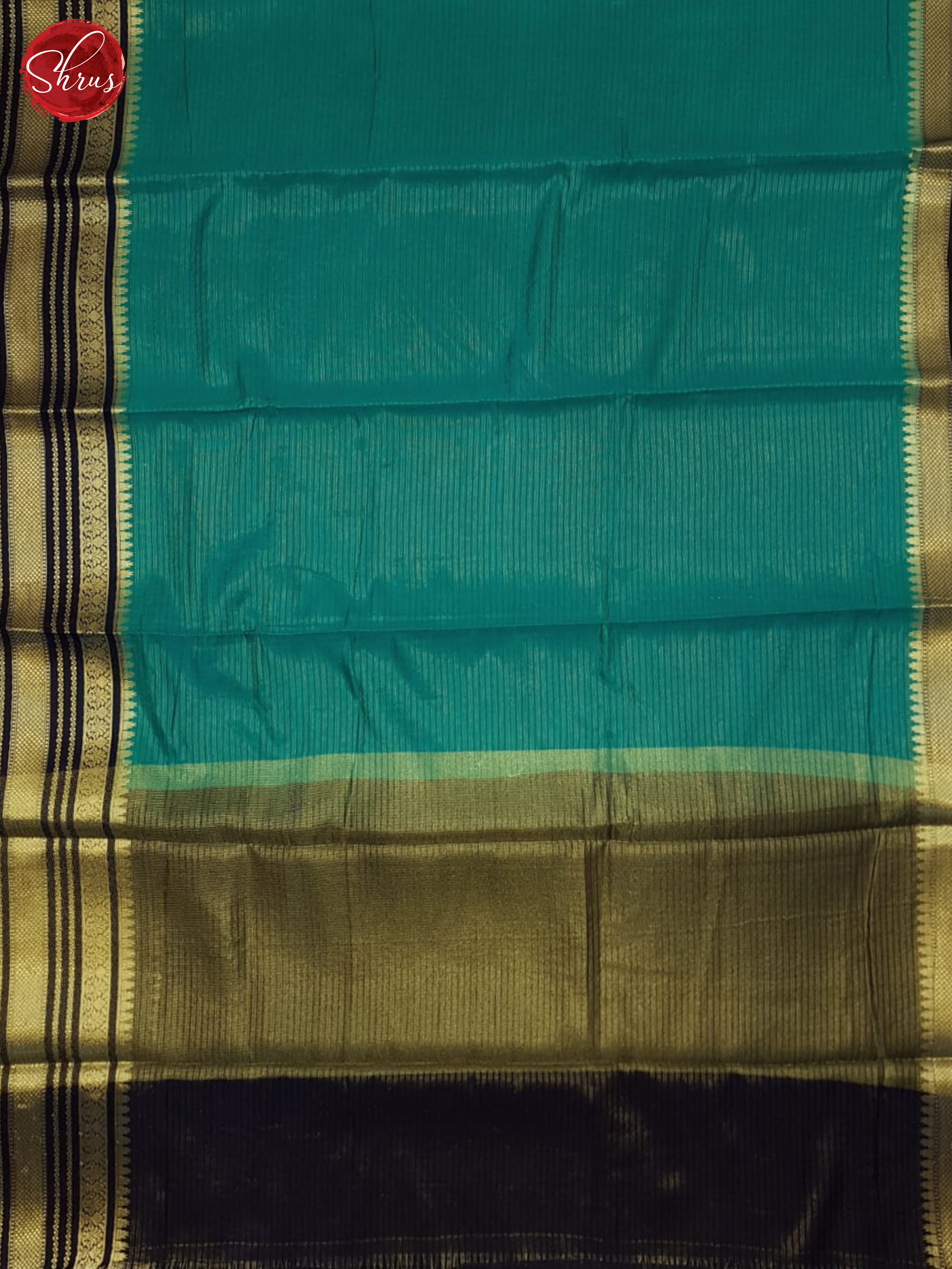 Teal & Blue - Semi Dupion Saree - Shop on ShrusEternity.com