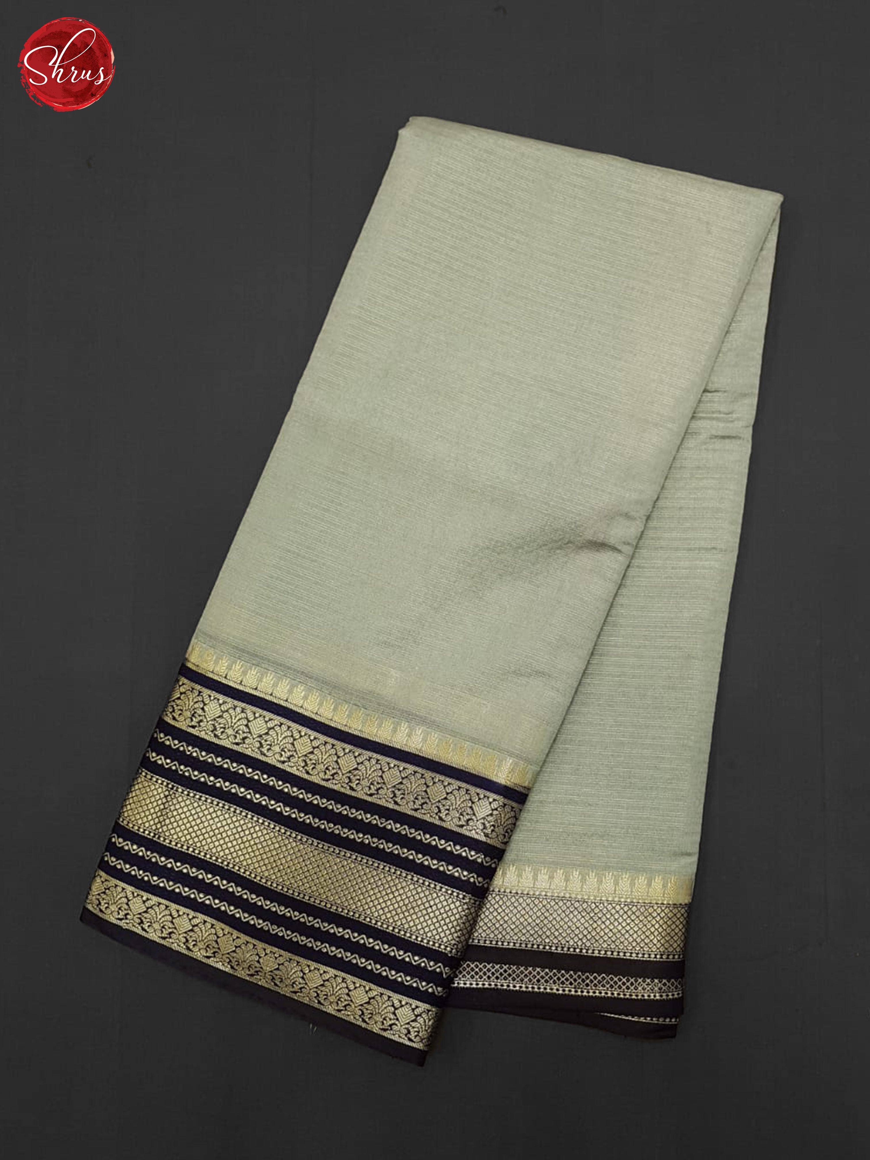 Grey& Blue - Semi Dupion Saree - Shop on ShrusEternity.com