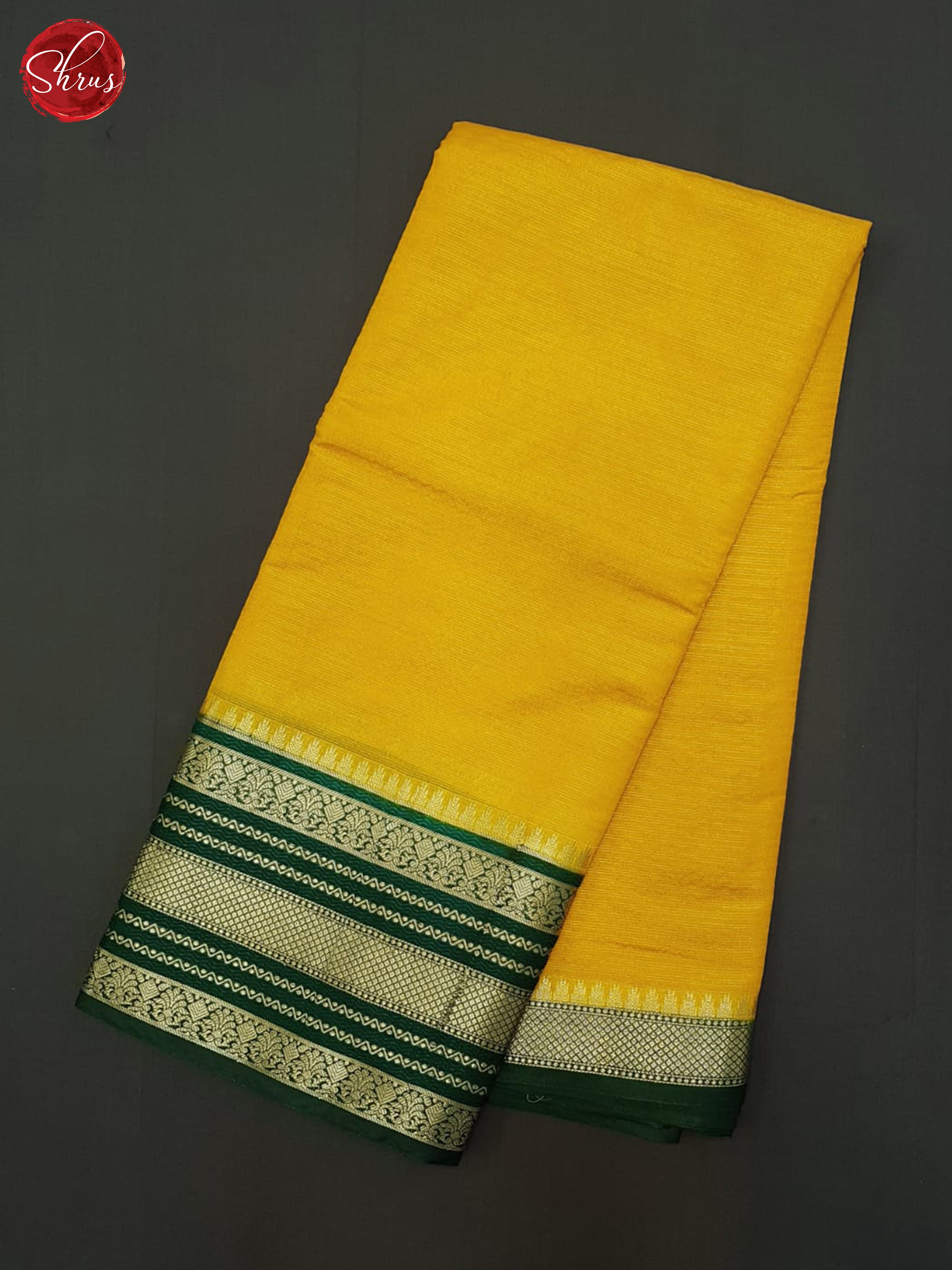 Yellow & Green - Semi Dupion Saree - Shop on ShrusEternity.com