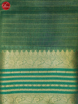 Blue & Green - Semi Dupion Saree - Shop on ShrusEternity.com