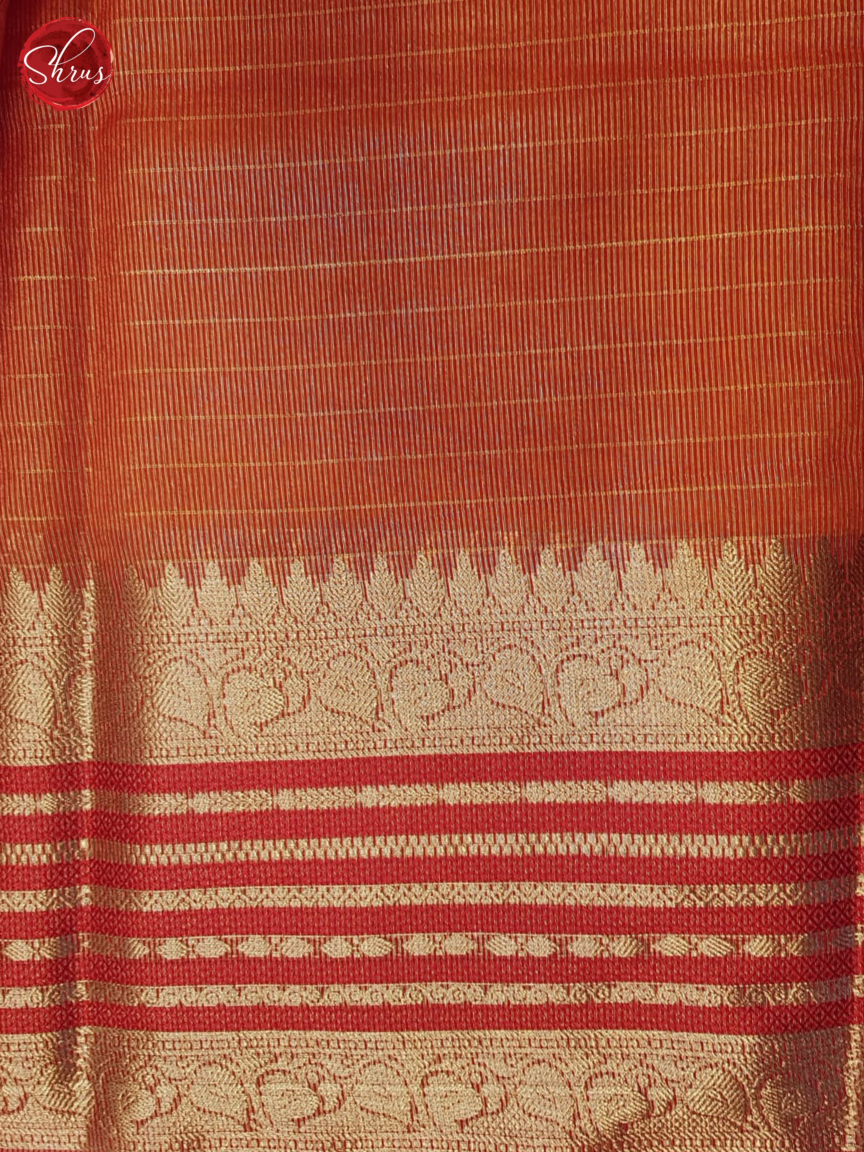 Yellow & Red - Semi Dupion Saree - Shop on ShrusEternity.com