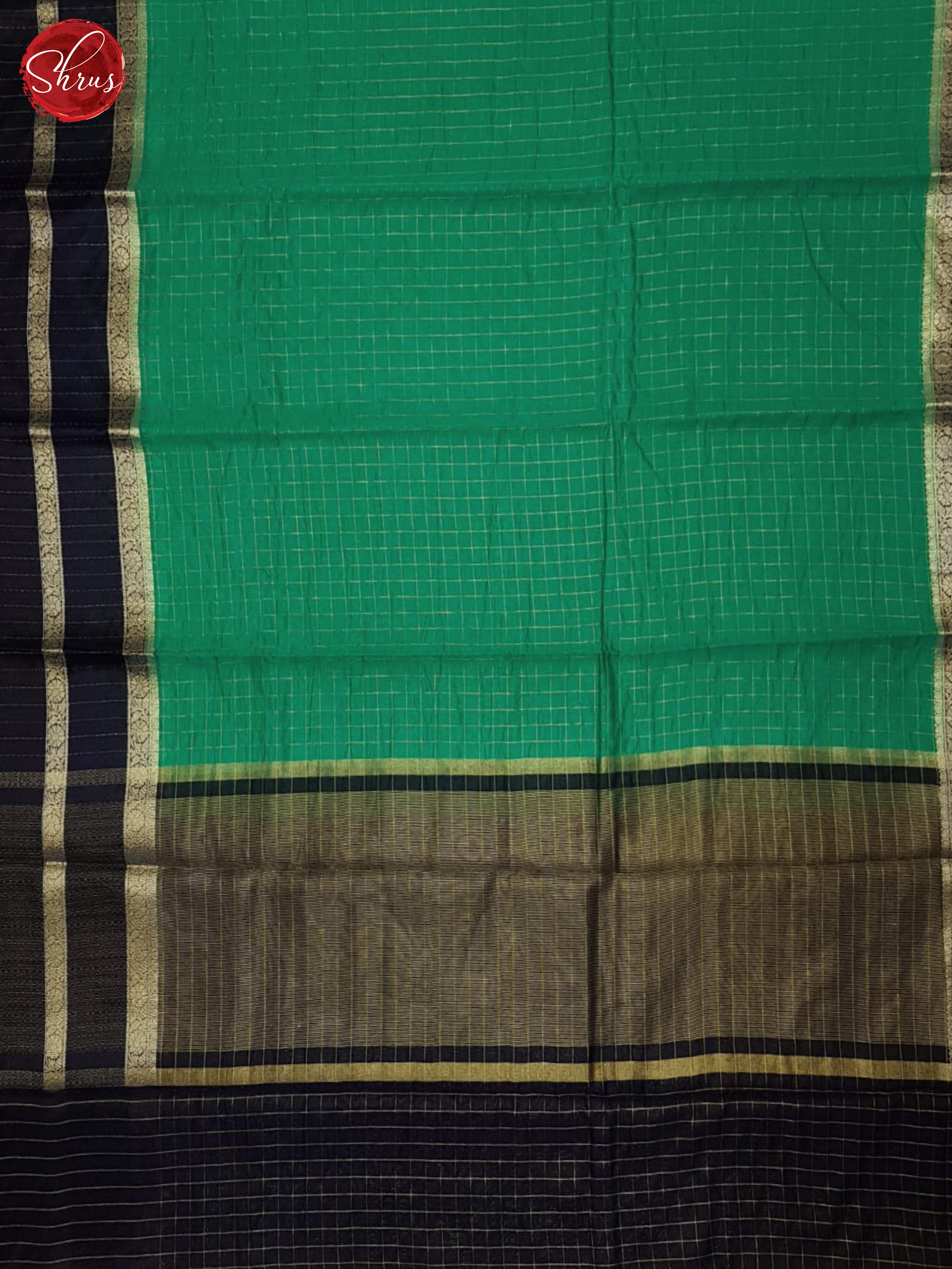 Green & Blue - Semi Dupion Saree - Shop on ShrusEternity.com