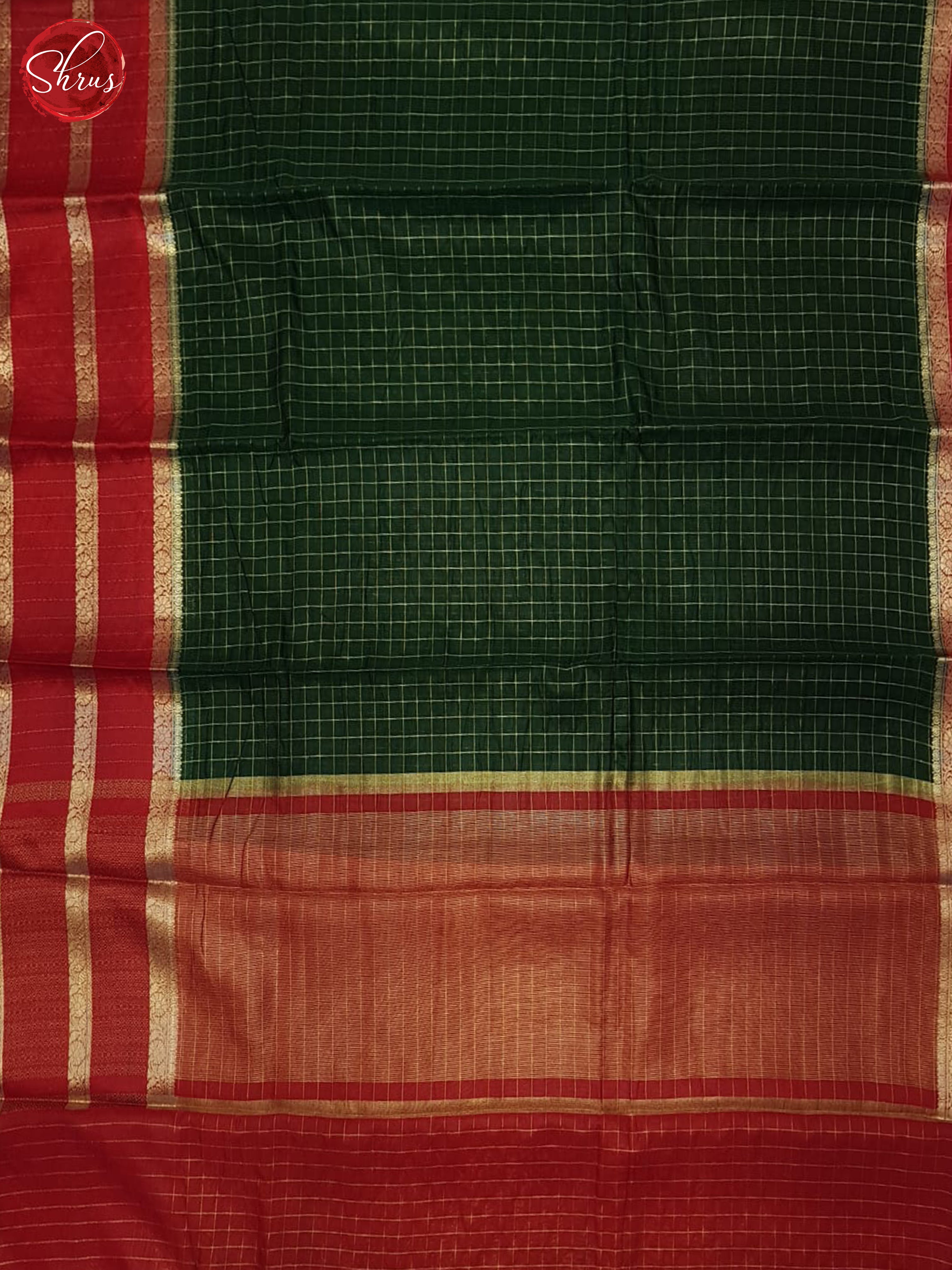 Green & Red- Semi Dupion Saree - Shop on ShrusEternity.com