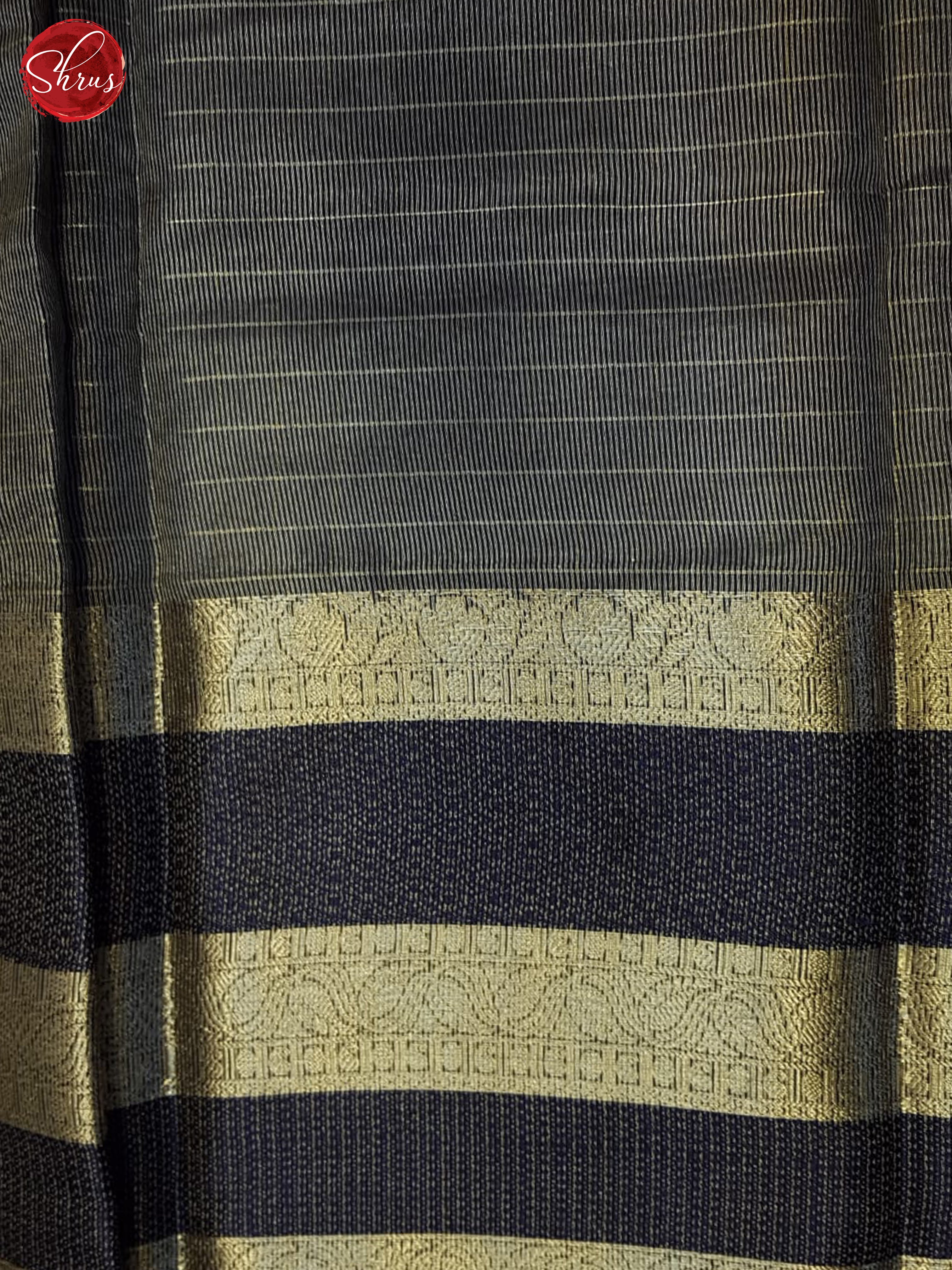 Grey & Blue- Semi Dupion Saree - Shop on ShrusEternity.com