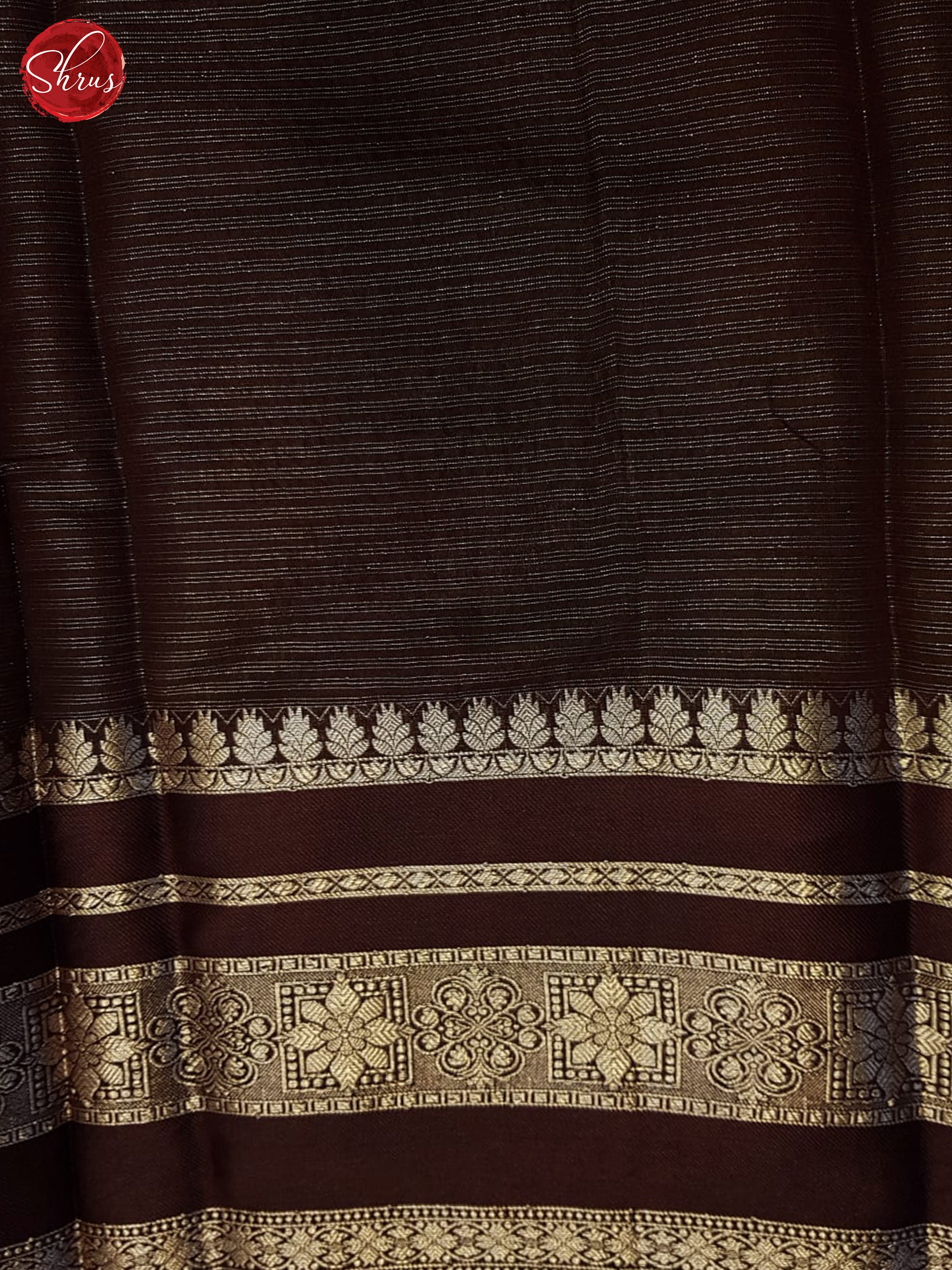 Green& Brown - Semi Dupion Saree - Shop on ShrusEternity.com