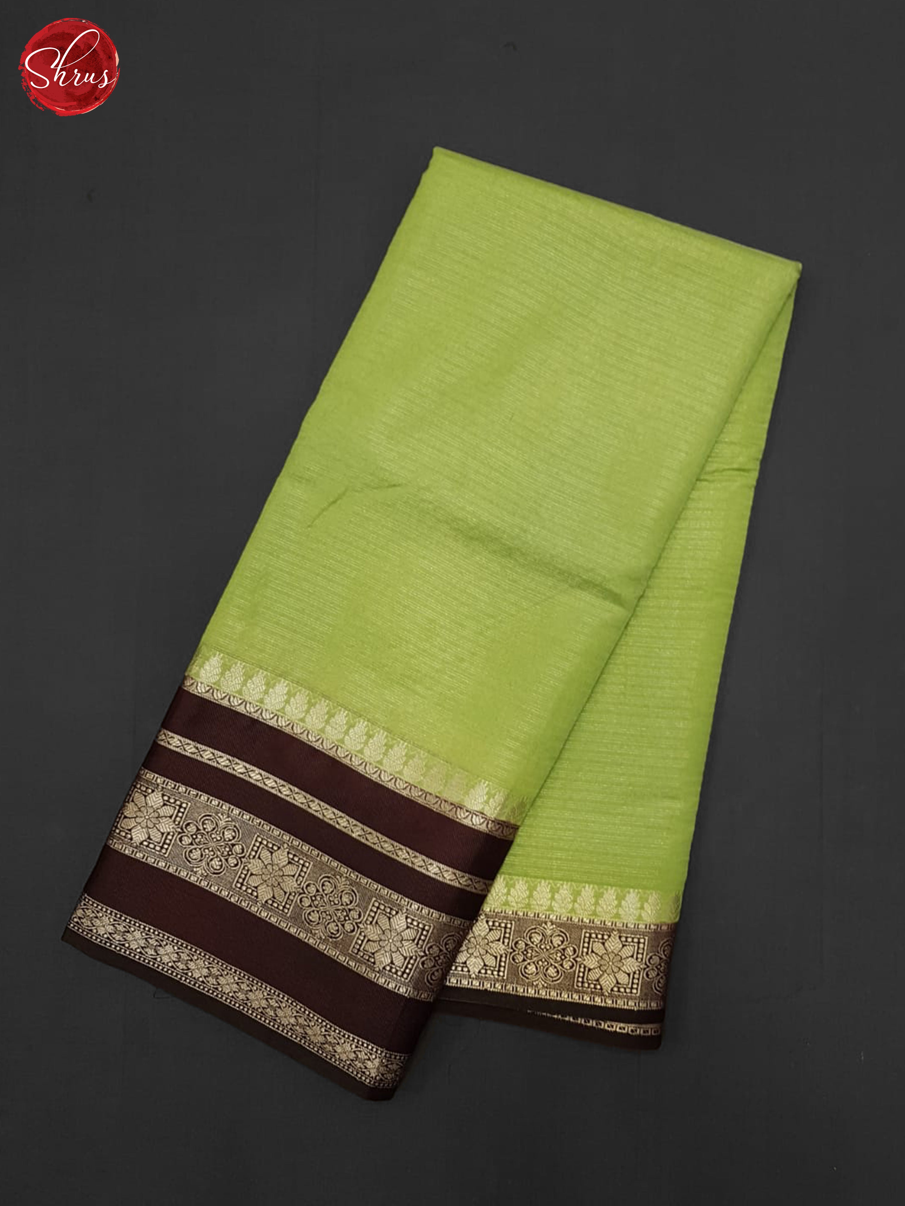 Green& Brown - Semi Dupion Saree - Shop on ShrusEternity.com