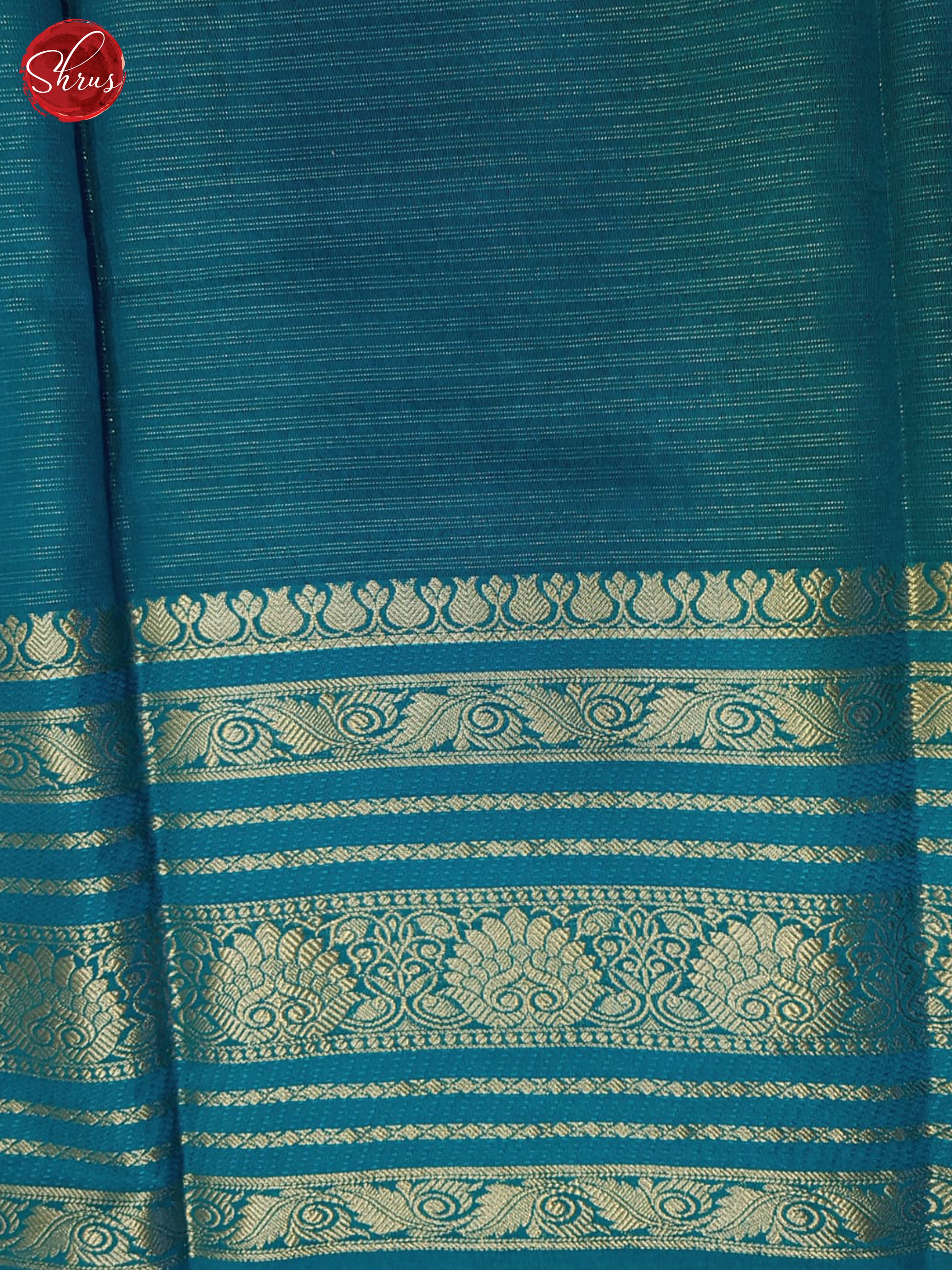 Brown  &  Blue - Semi Dupion Saree - Shop on ShrusEternity.com