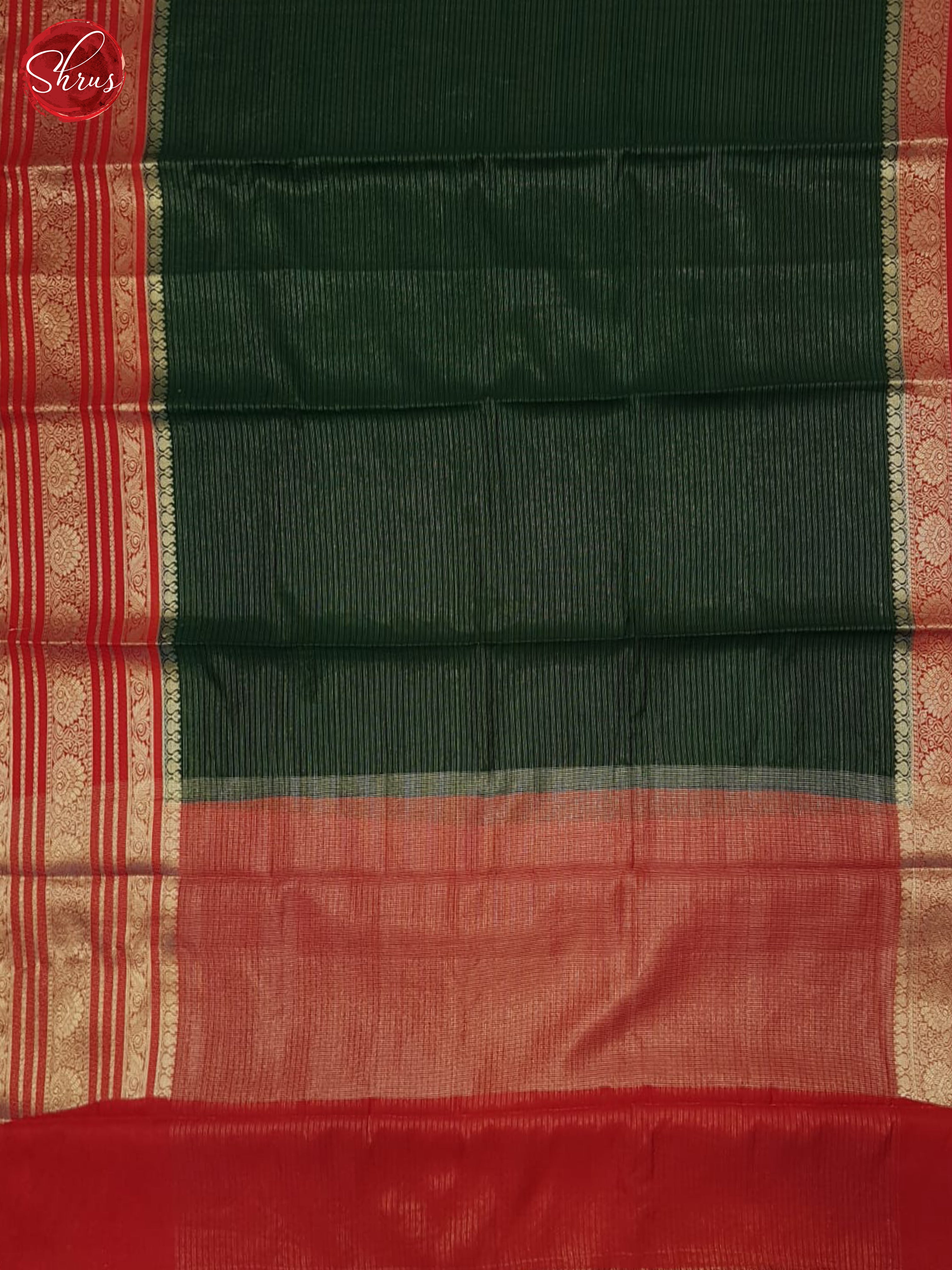 Green & Red - Semi Dupion Saree - Shop on ShrusEternity.com