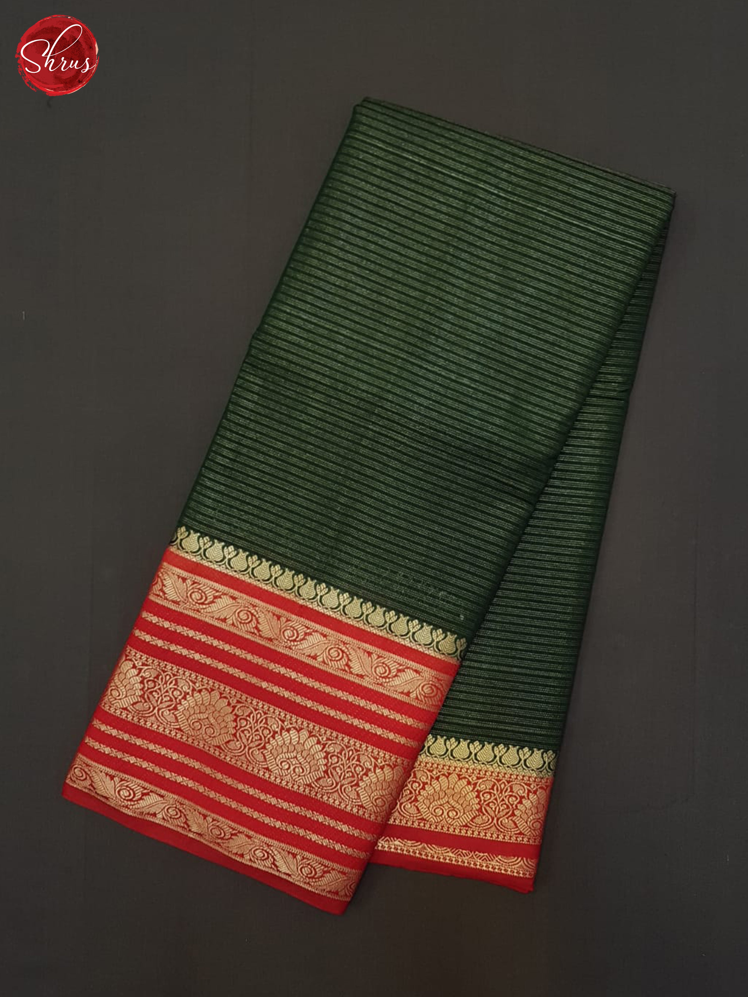 Green & Red - Semi Dupion Saree - Shop on ShrusEternity.com