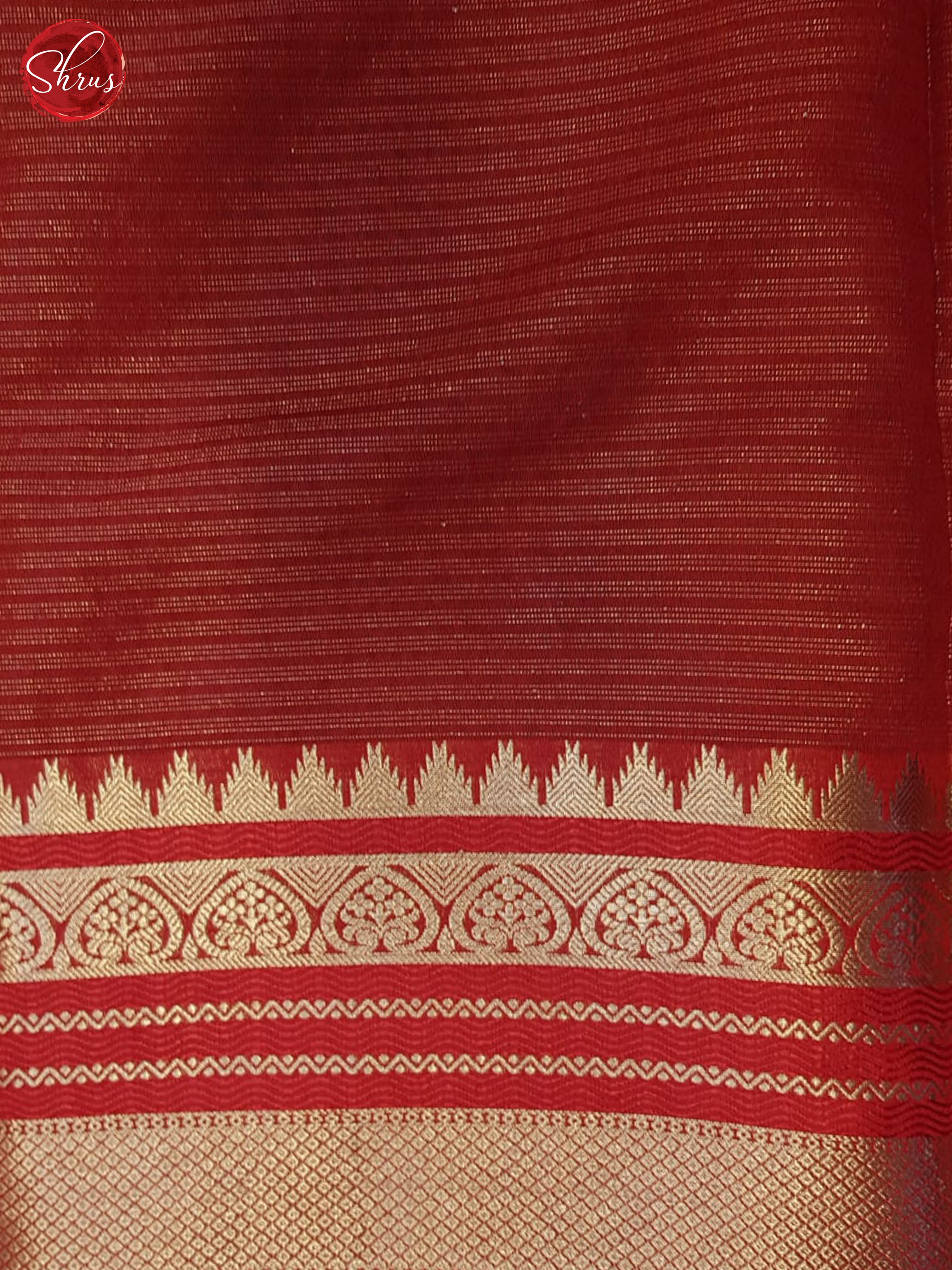 Green & Red - Semi Dupion Saree - Shop on ShrusEternity.com