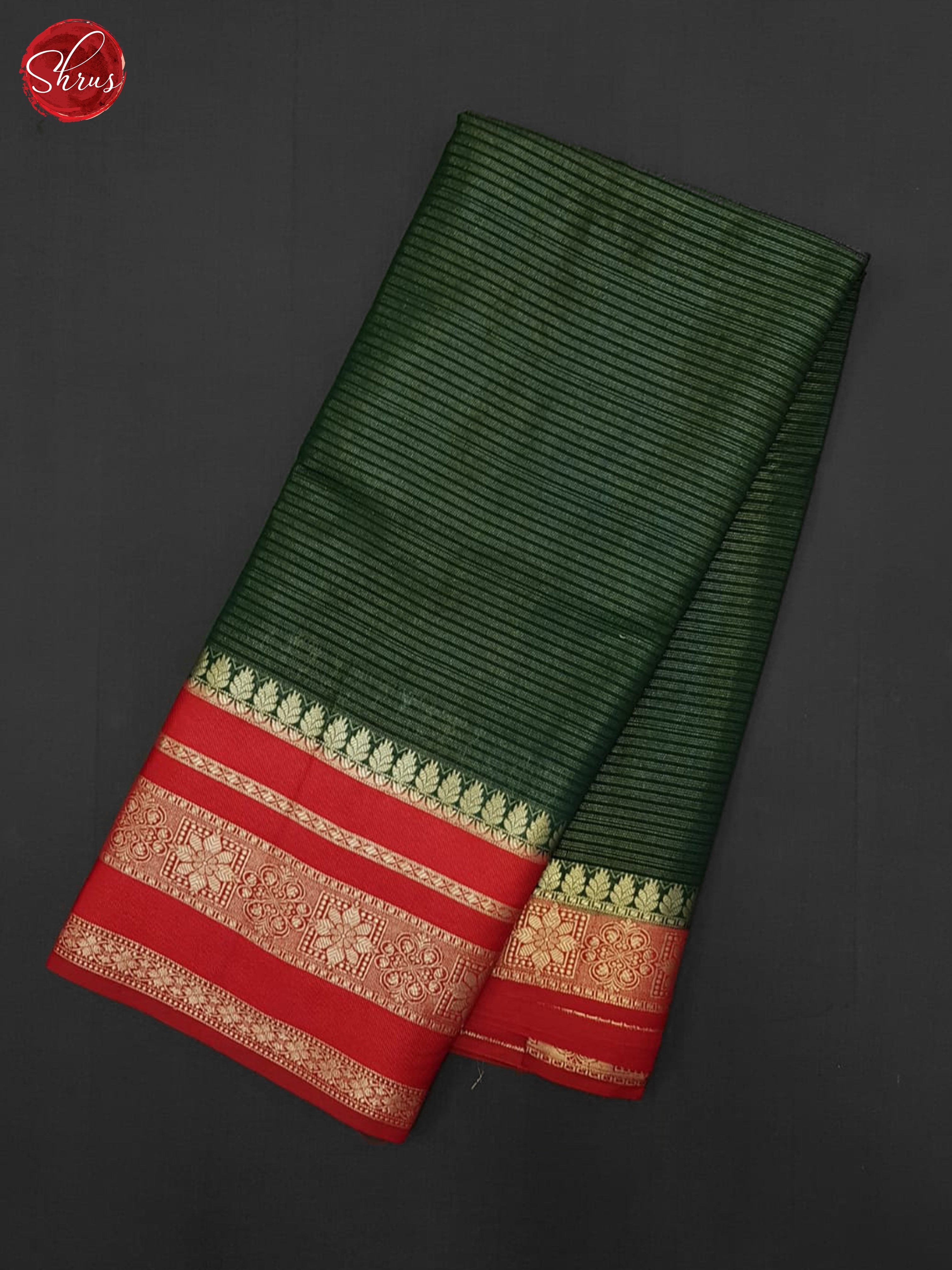 Green & Red- Semi Dupion Saree - Shop on ShrusEternity.com