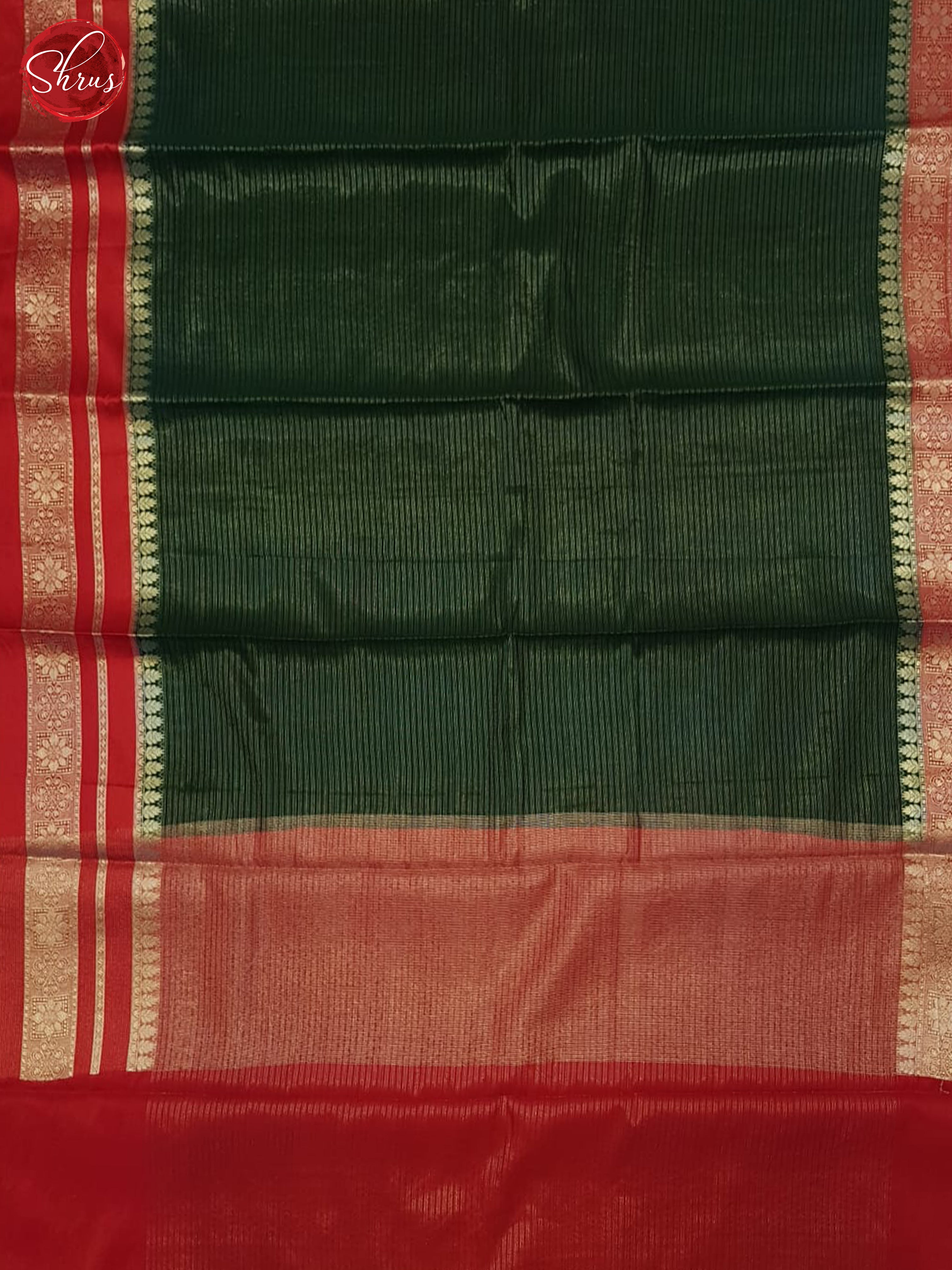 Green & Red- Semi Dupion Saree - Shop on ShrusEternity.com