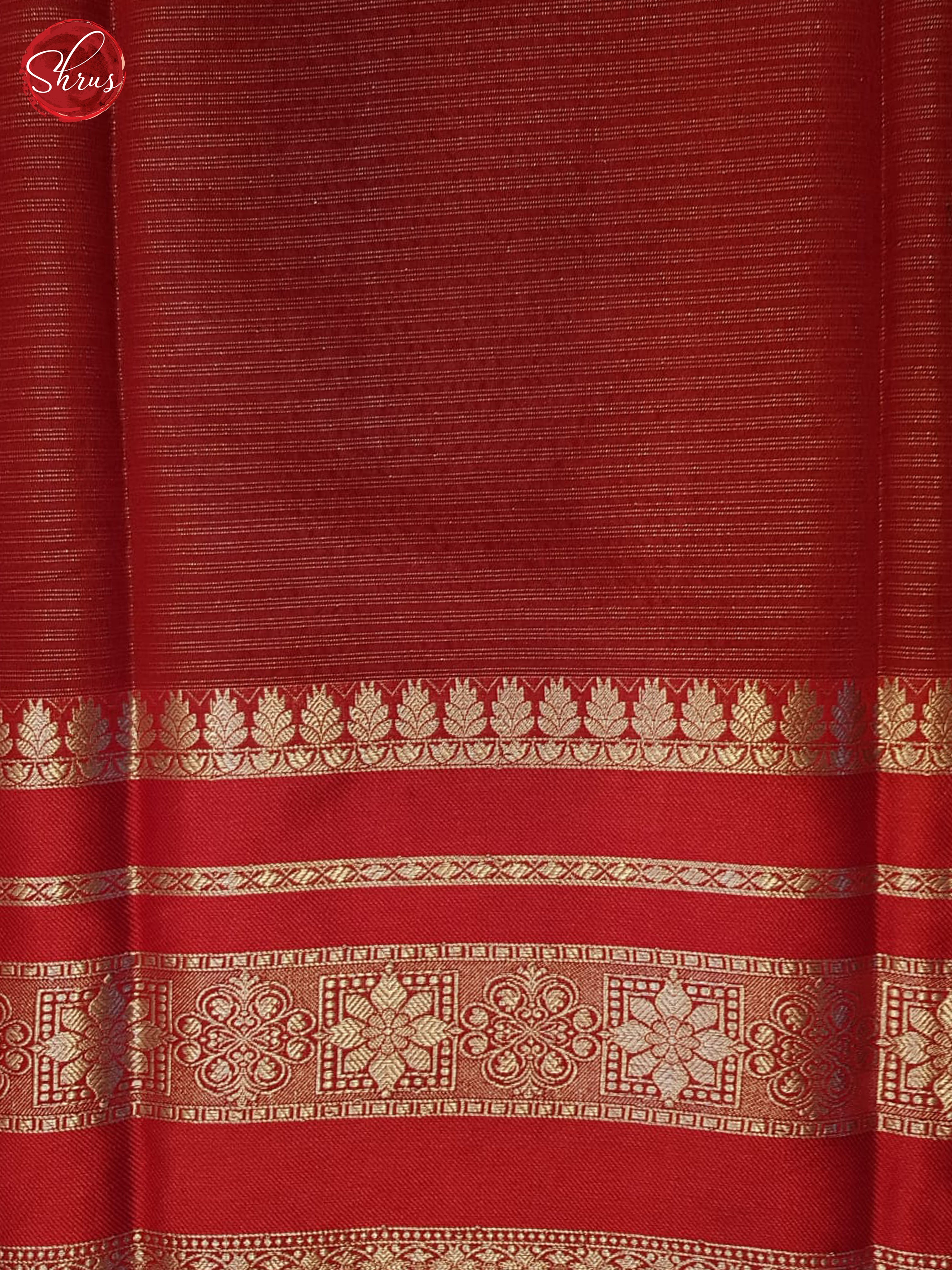 Green & Red- Semi Dupion Saree - Shop on ShrusEternity.com