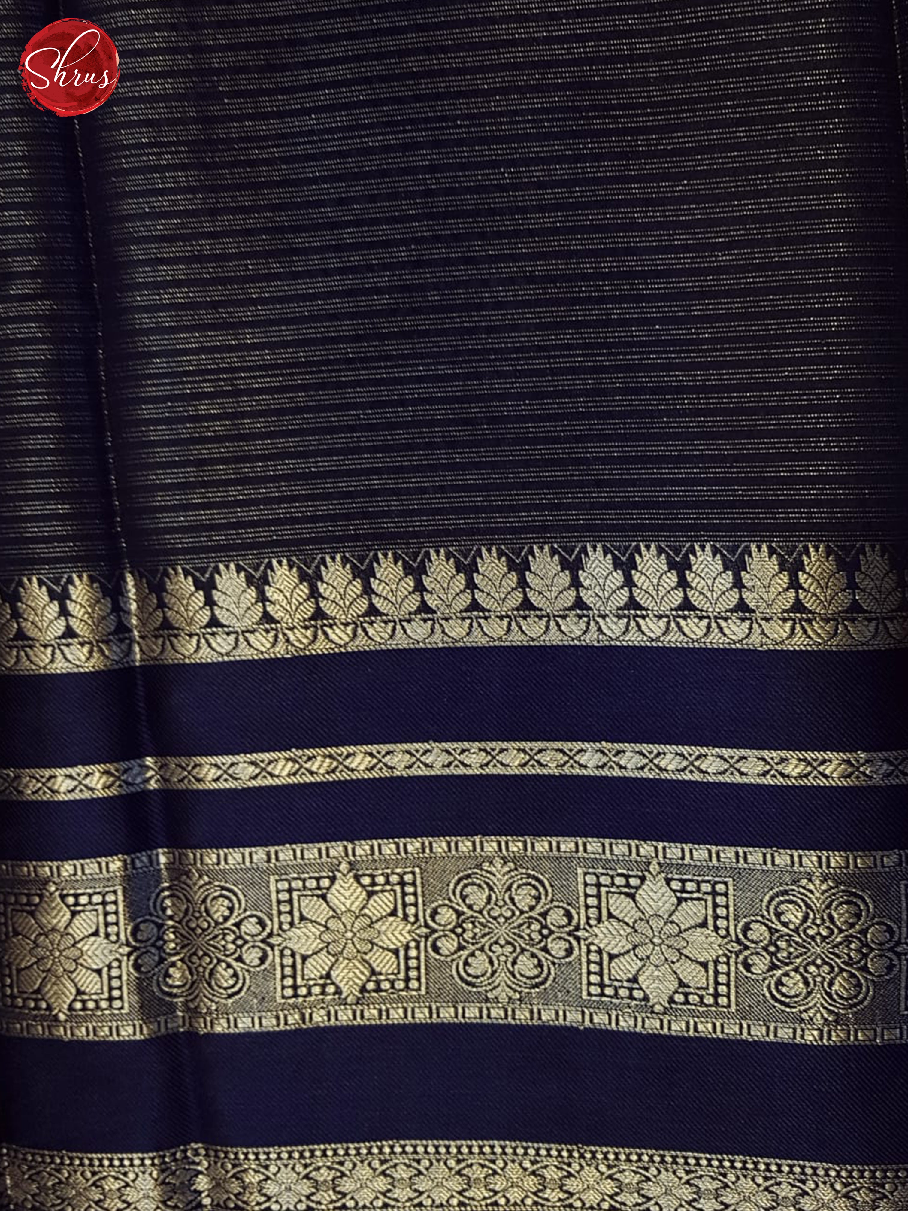 Grey & Blue - Semi Dupion Saree - Shop on ShrusEternity.com