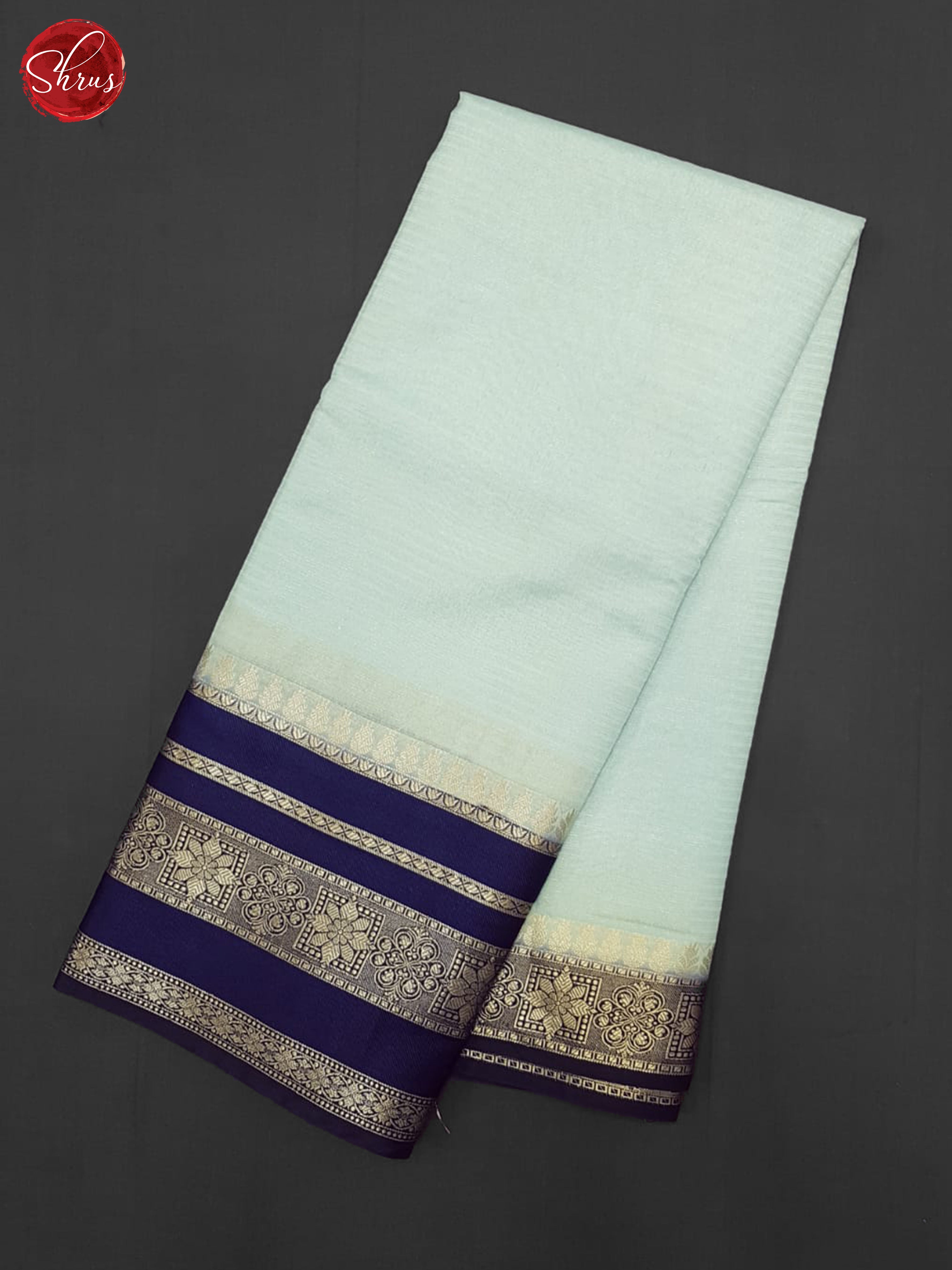 Ice Blue & Blue- Semi Dupion Saree - Shop on ShrusEternity.com