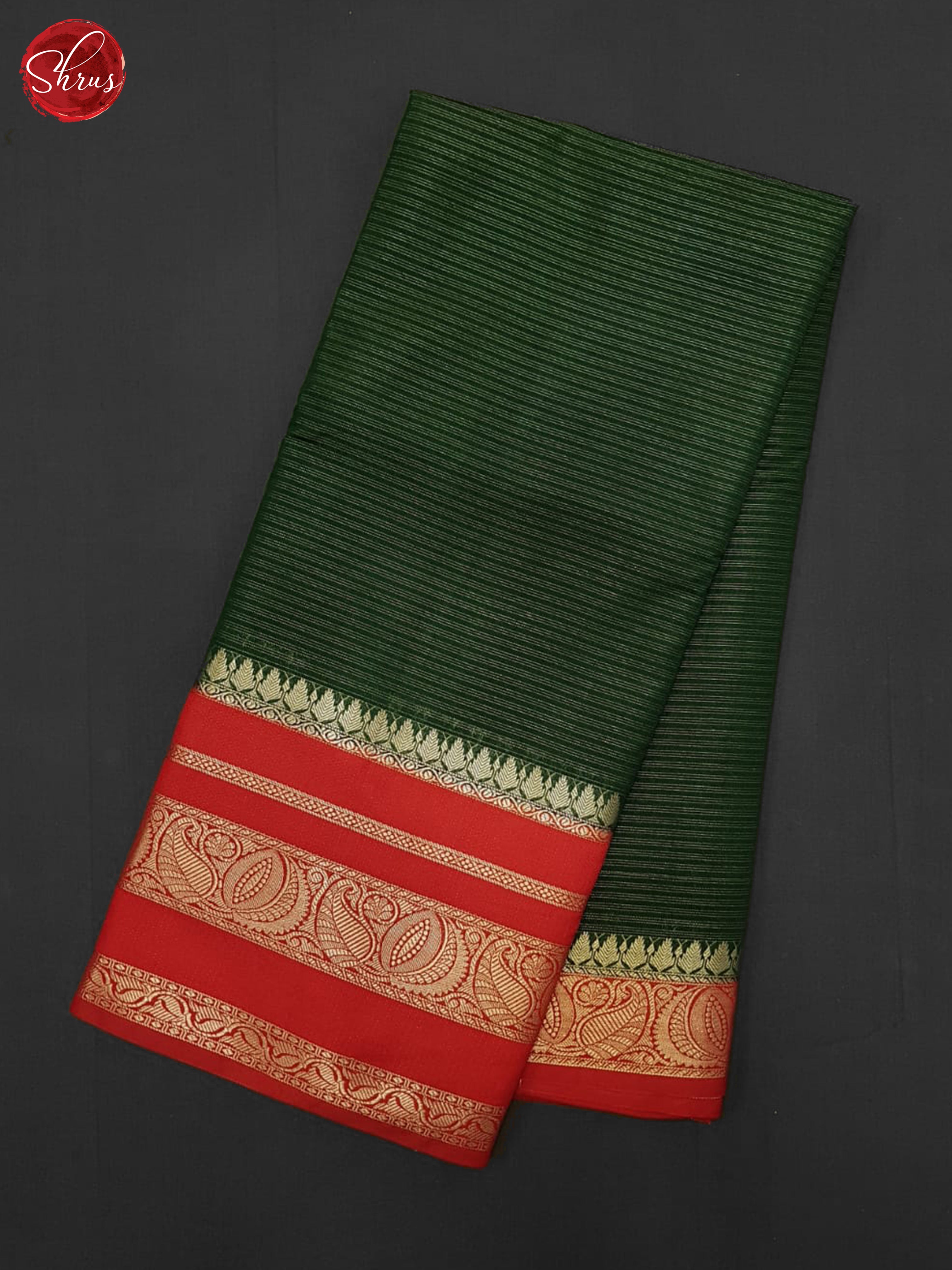 Green & Red - Semi Dupion Saree - Shop on ShrusEternity.com