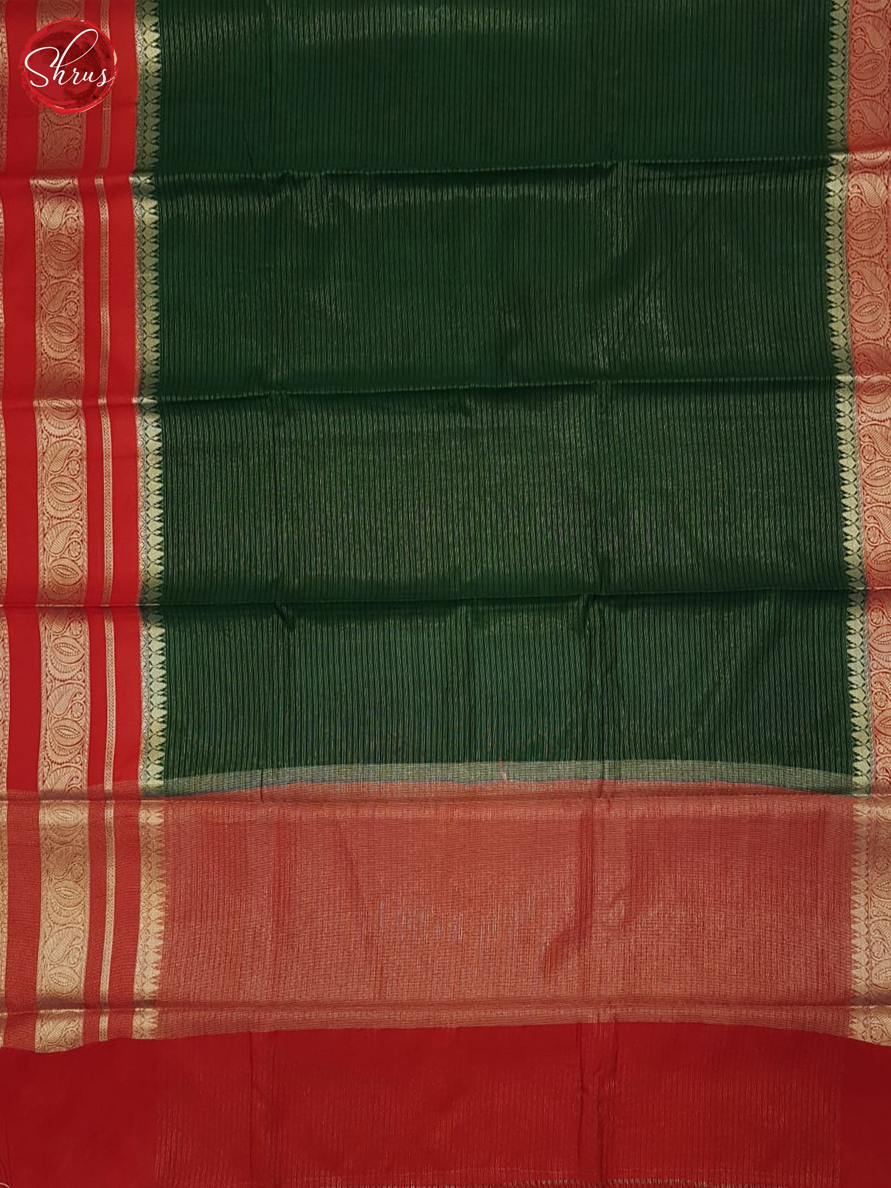 Green & Red - Semi Dupion Saree - Shop on ShrusEternity.com