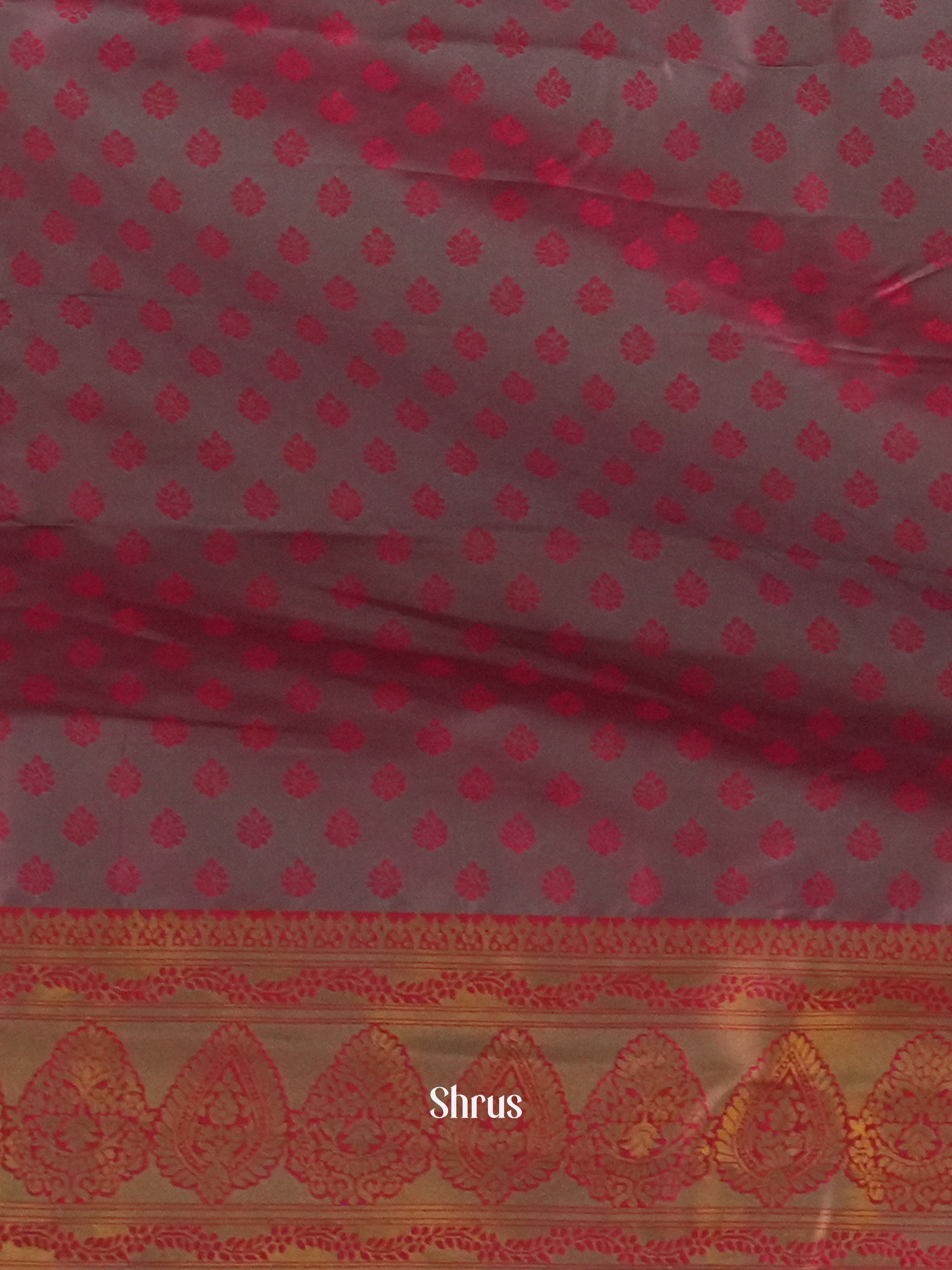 Green & Pink - Semi Tissue Saree