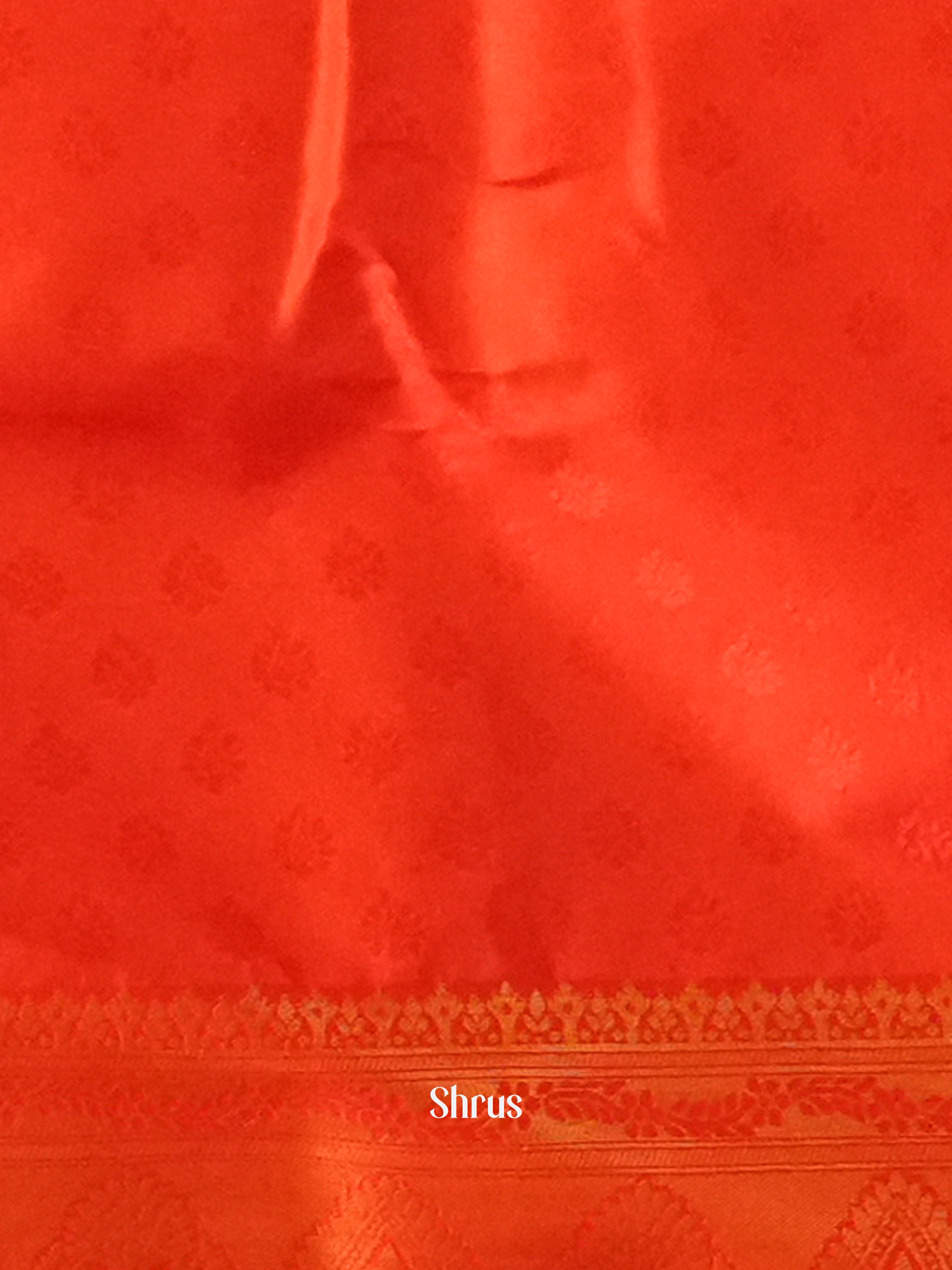 Red(Single Tone)- Semi Tissue Saree