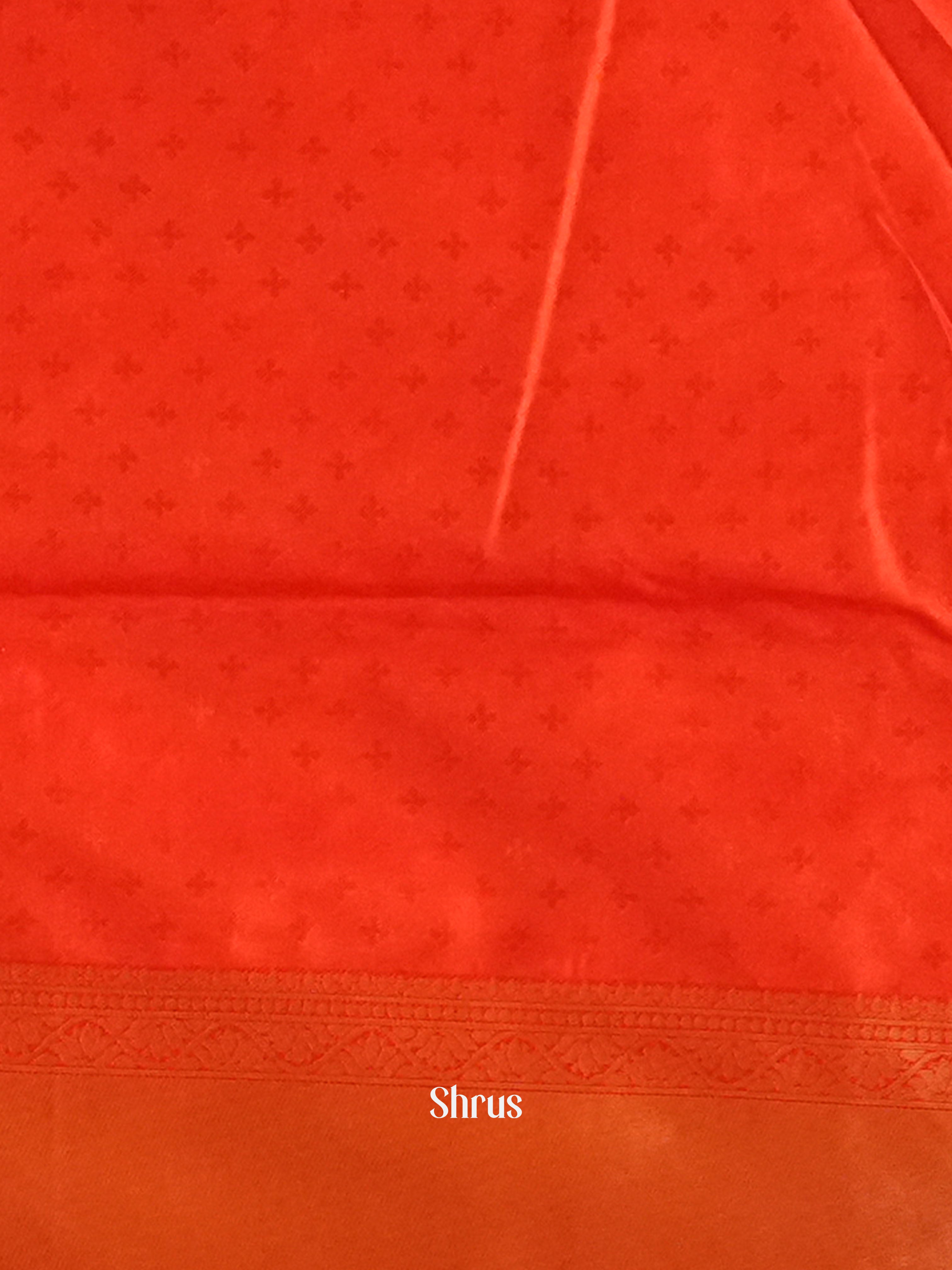 Red(Single Tone)- Semi Tissue Saree