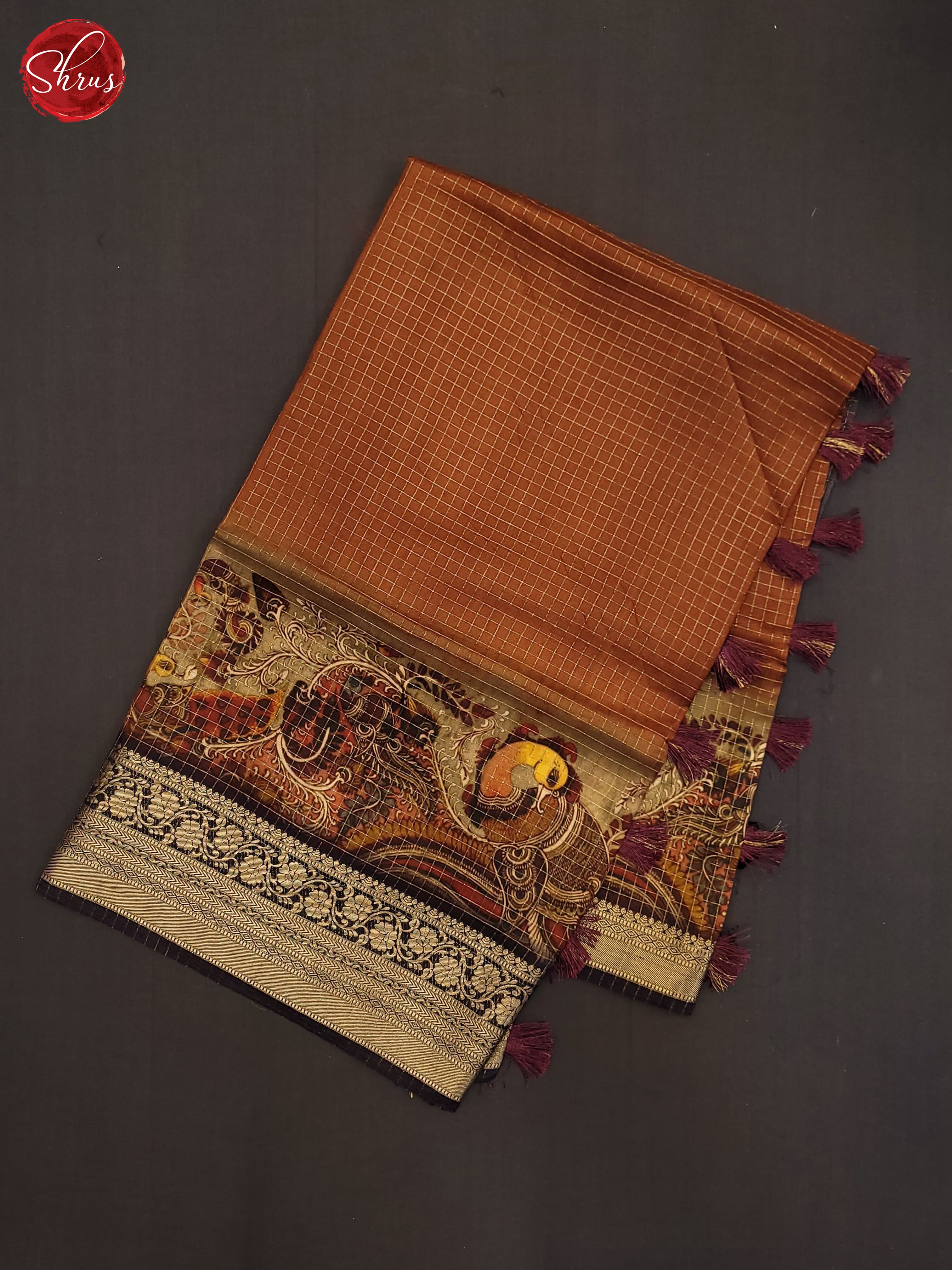 Brown(Single Tone) - Semi Crepe Saree - Shop on ShrusEternity.com