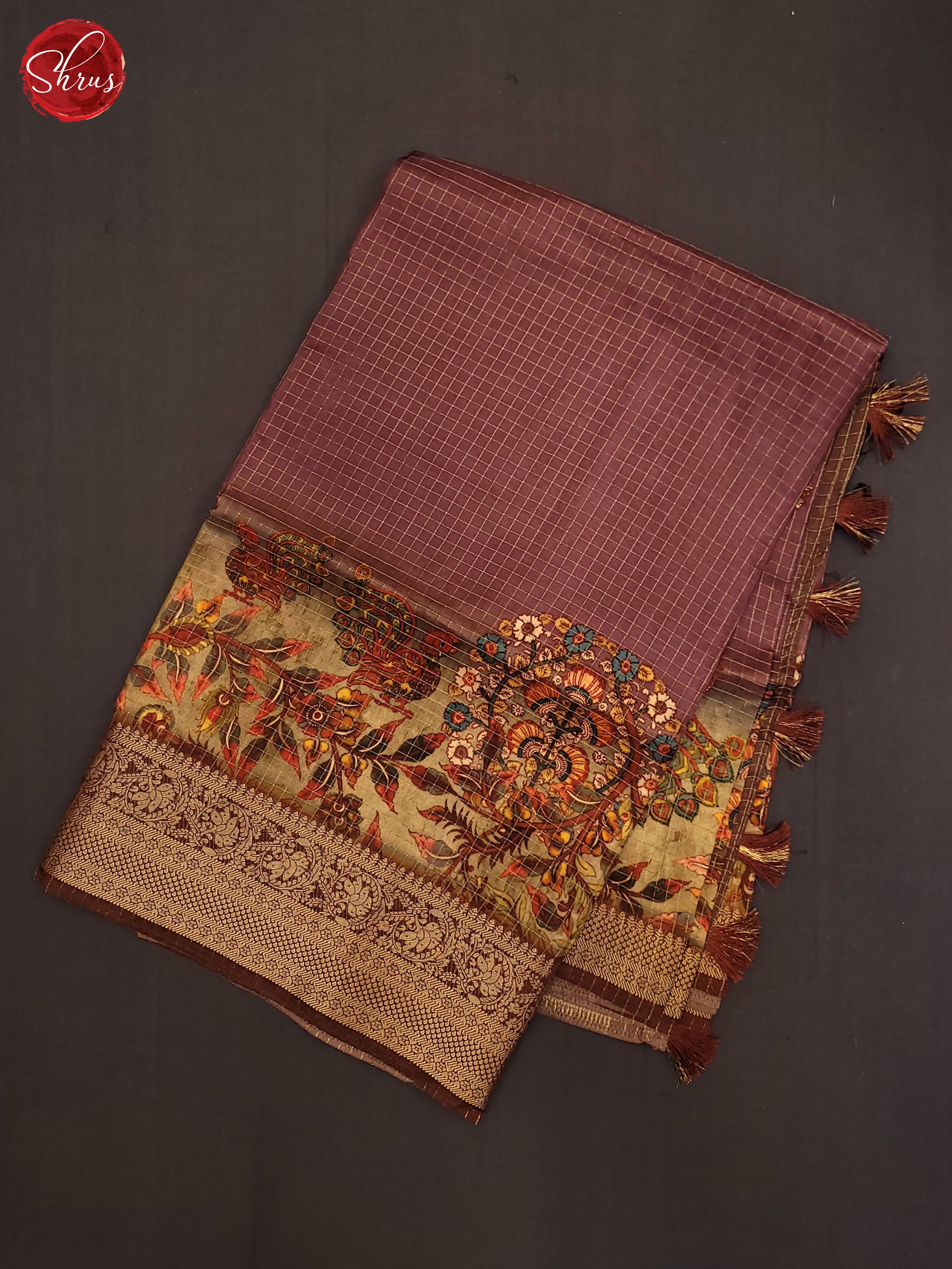 Onion Pink & Brown - Semi Crepe Saree - Shop on ShrusEternity.com