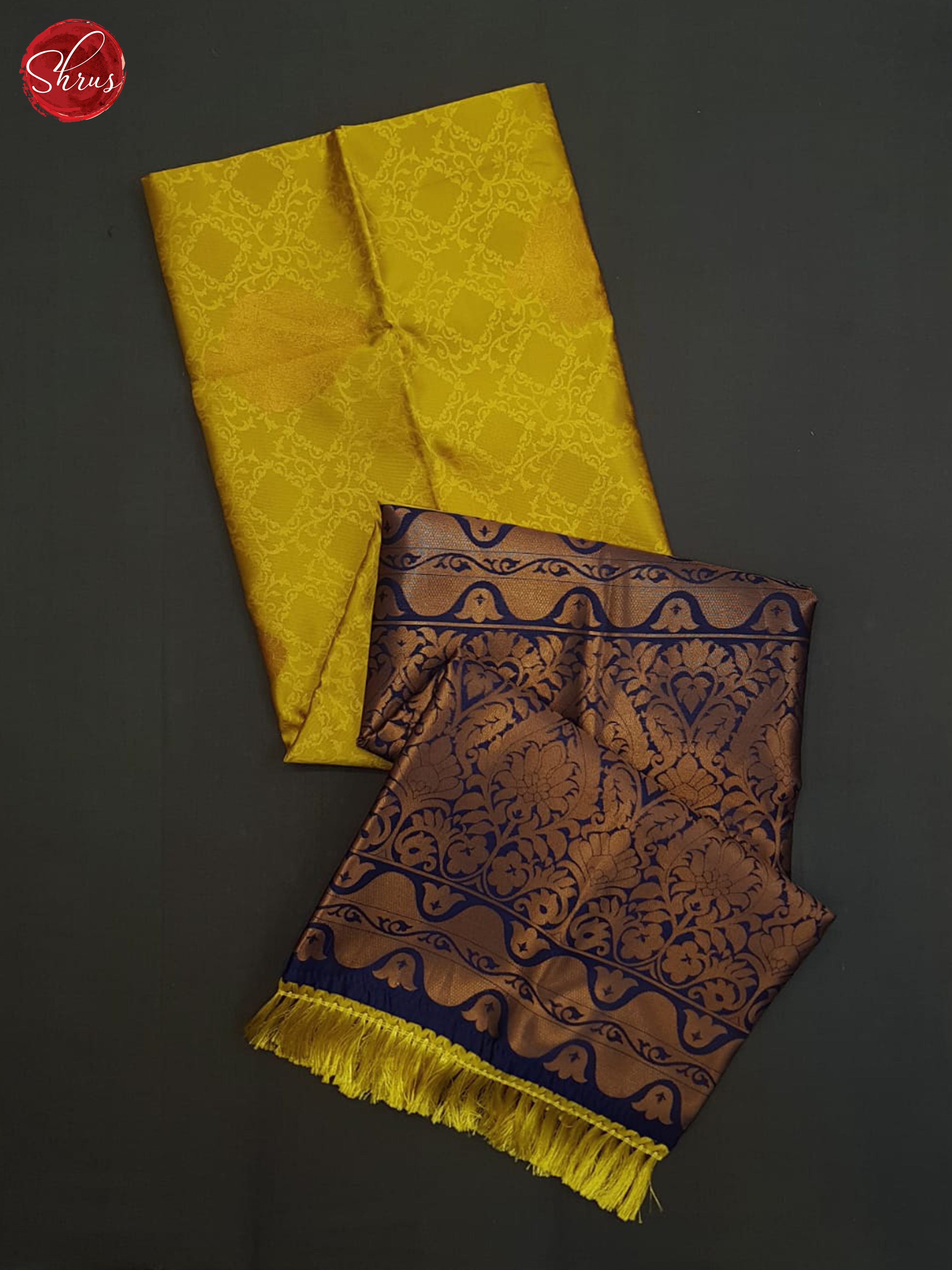 Mustard And Blue- Semi Soft Silk Saree - Shop on ShrusEternity.com