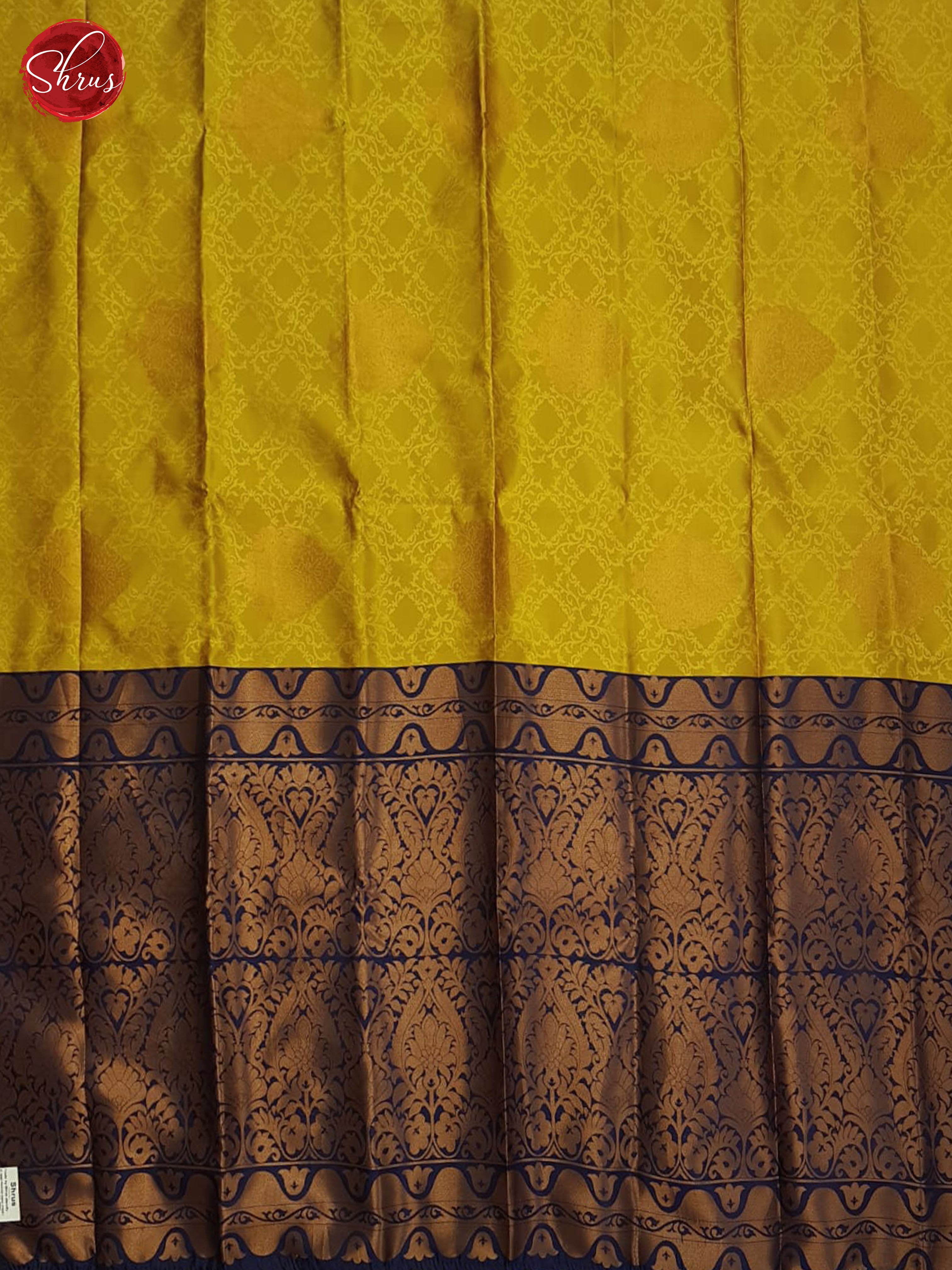 Mustard And Blue- Semi Soft Silk Saree - Shop on ShrusEternity.com