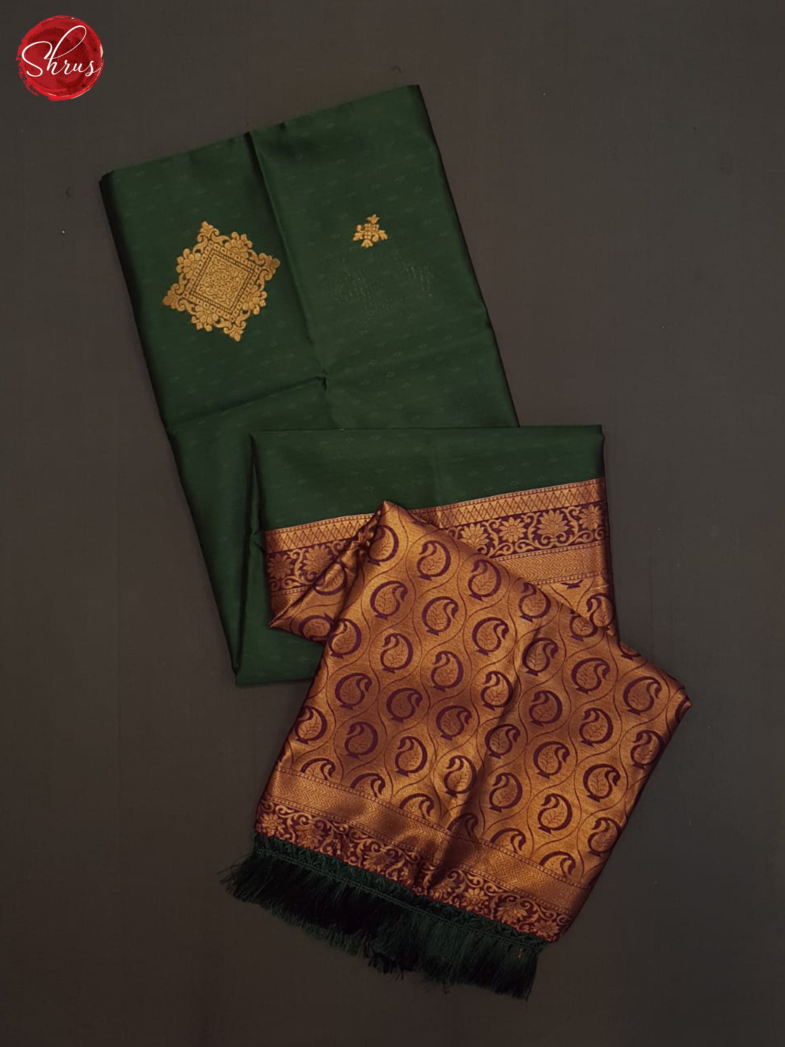 Green And Wine- Semi Soft Silk Saree - Shop on ShrusEternity.com