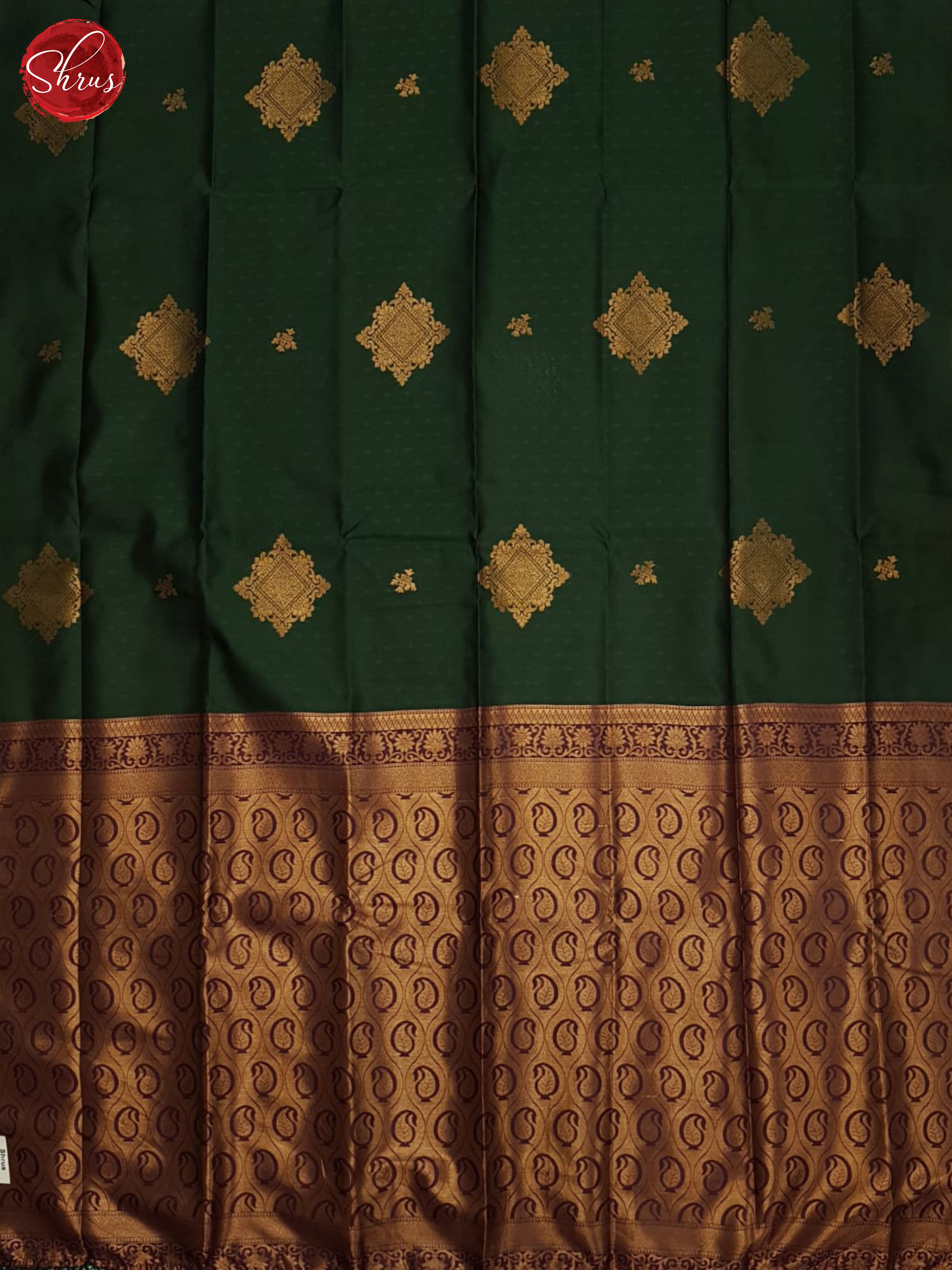 Green And Wine- Semi Soft Silk Saree - Shop on ShrusEternity.com