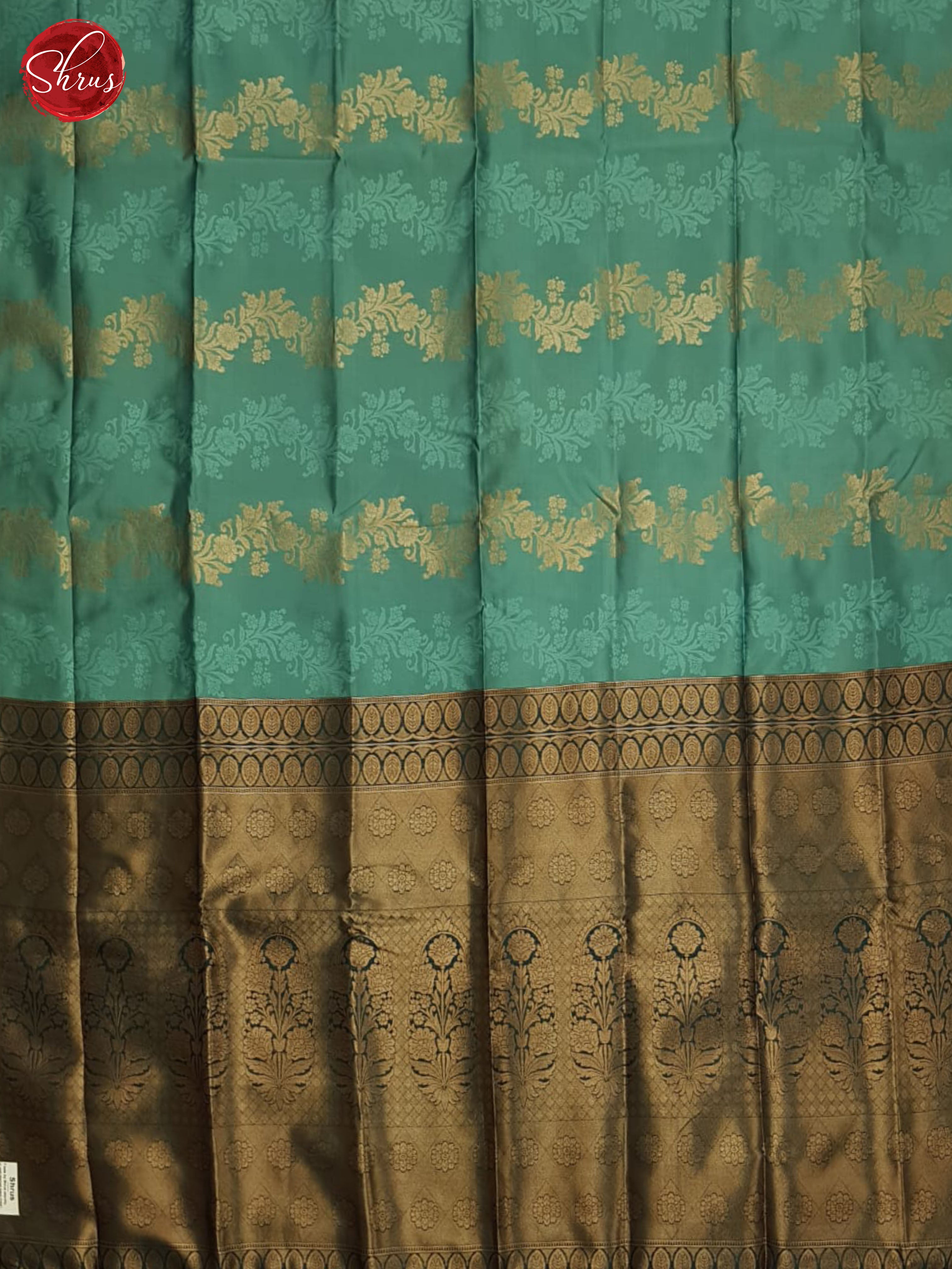 Aqua Green And German Blue- semi Soft silk saree - Shop on ShrusEternity.com
