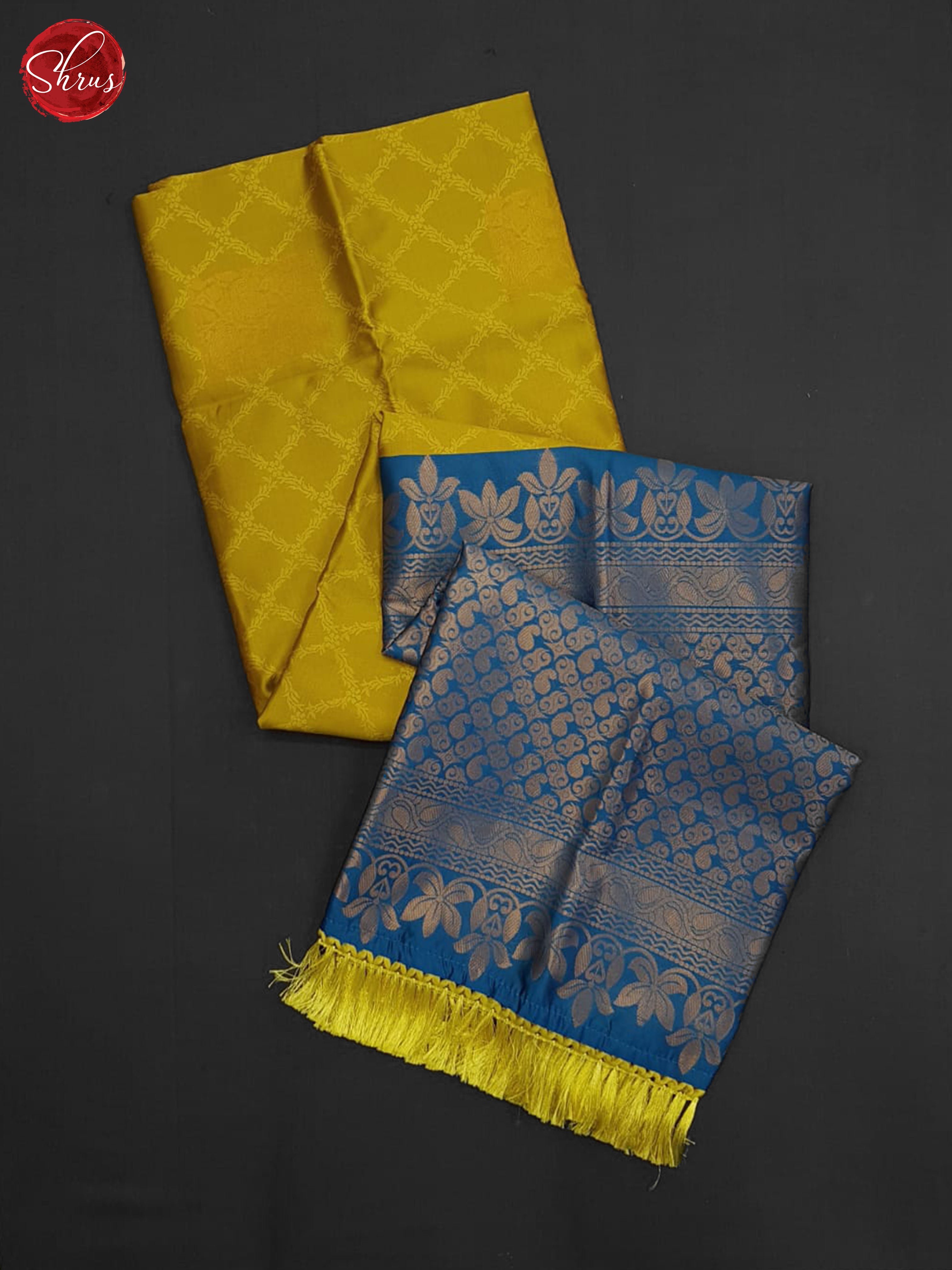 Mustard And Blue- Semi Soft silk saree - Shop on ShrusEternity.com