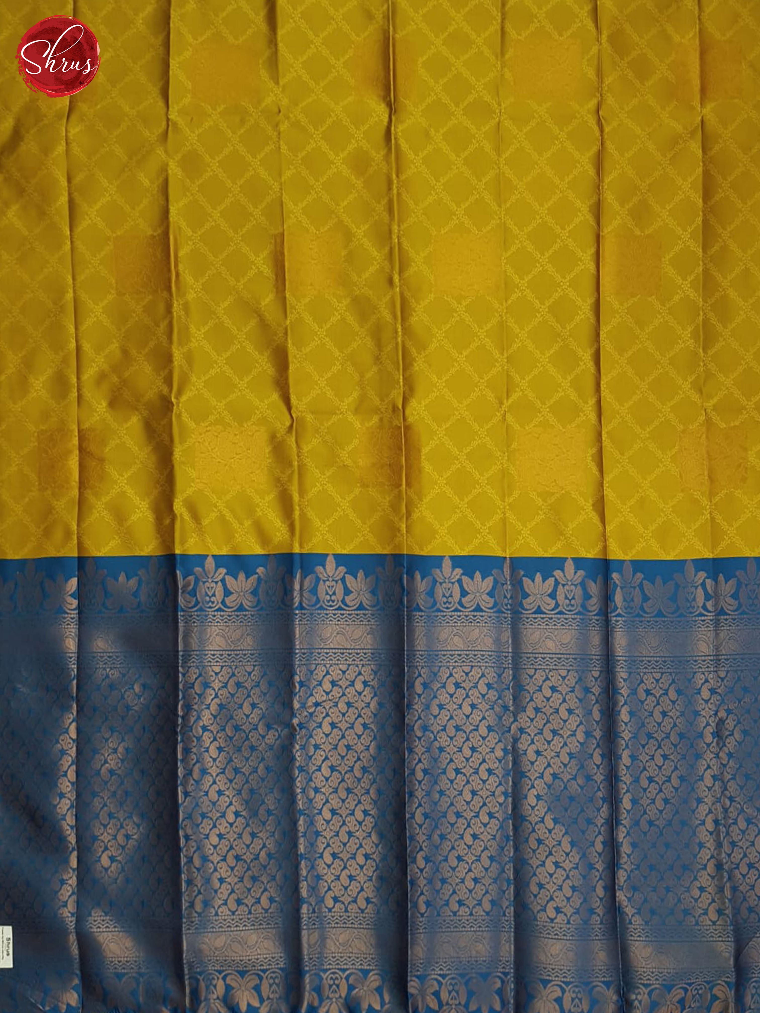 Mustard And Blue- Semi Soft silk saree - Shop on ShrusEternity.com