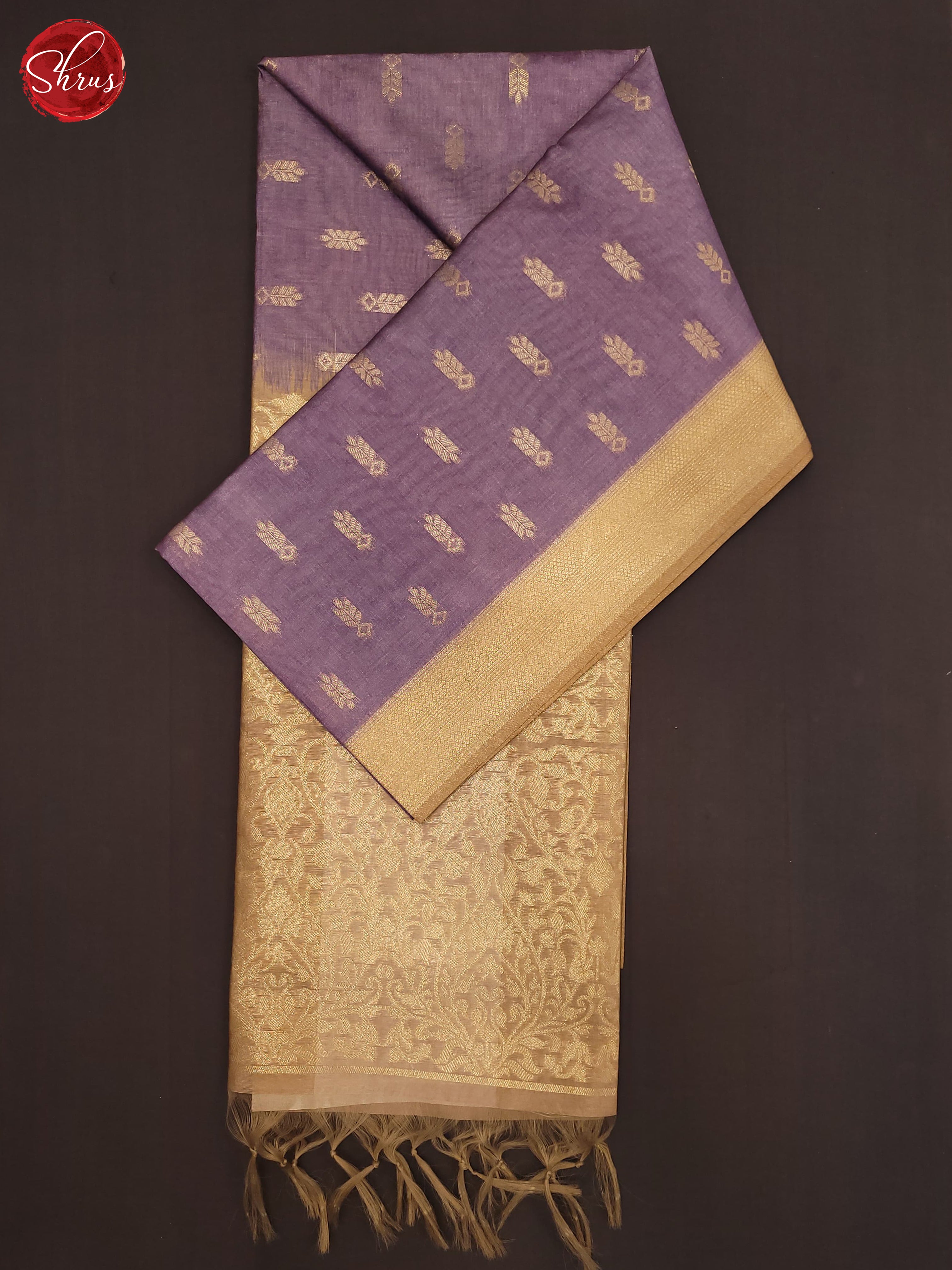 Lavender & Beige - Semi Tussar Saree - Shop on ShrusEternity.com