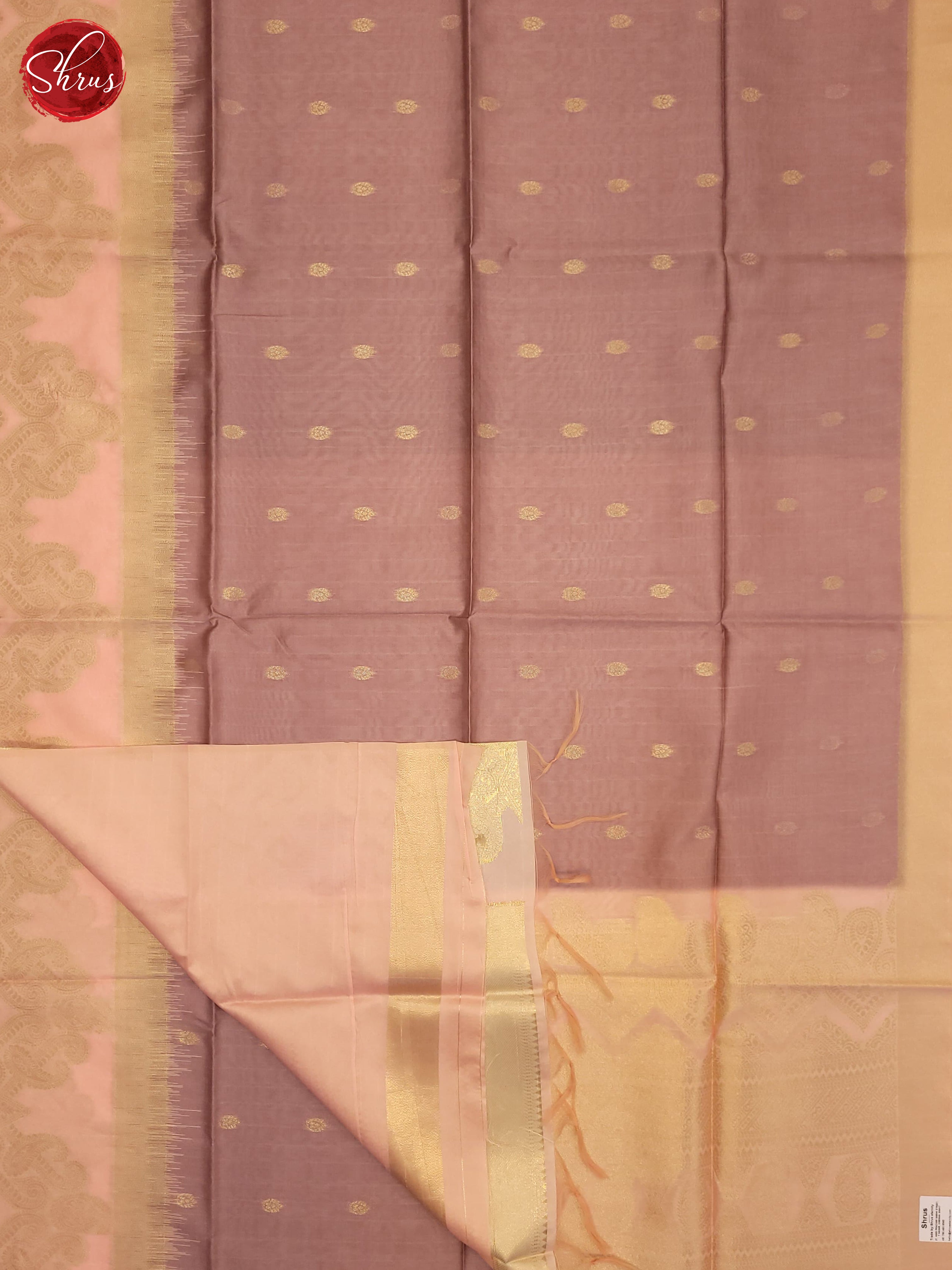 Mild Lavender & Beige - Semi Tussar Saree - Shop on ShrusEternity.com