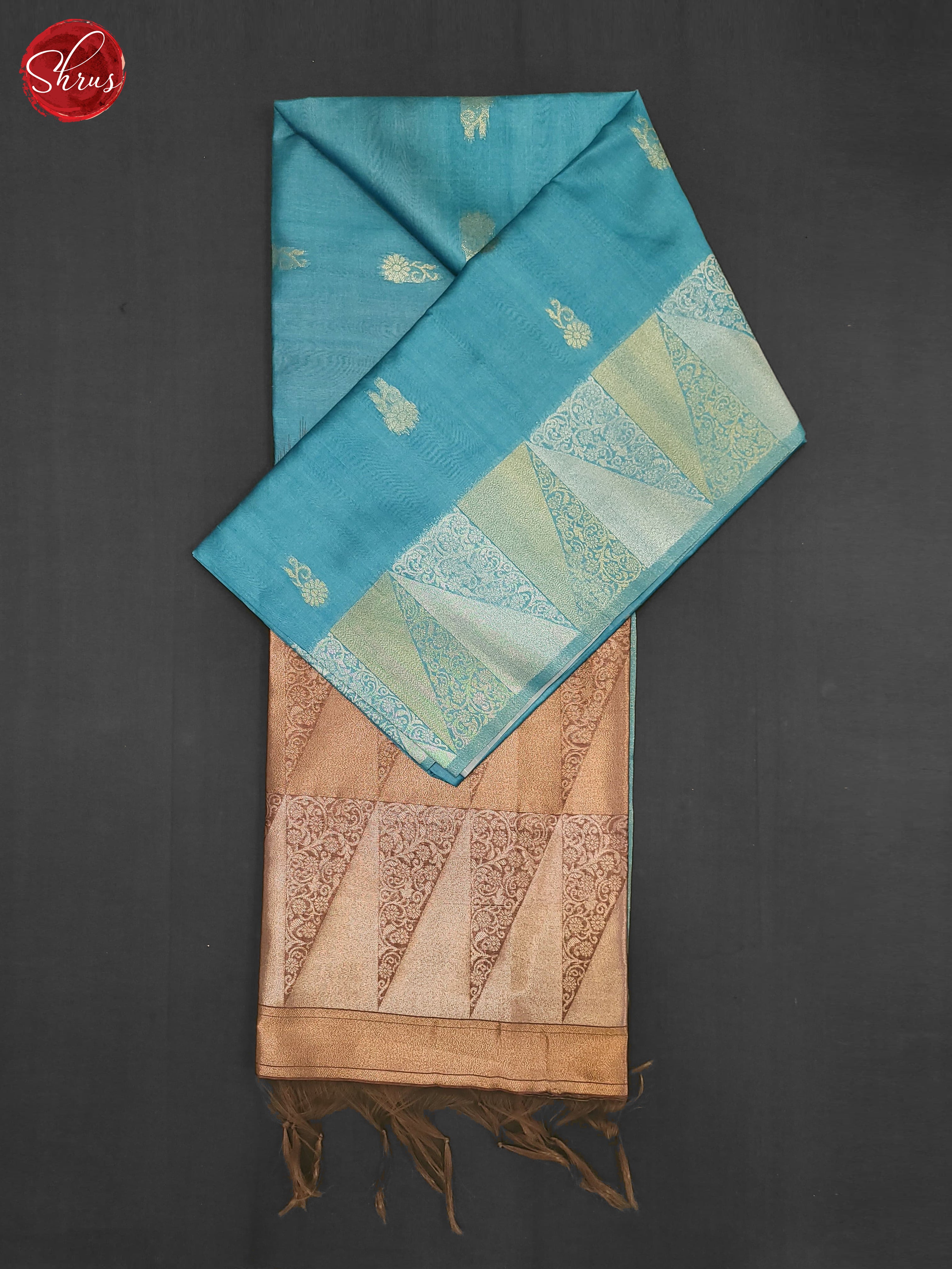 Blue & Brown - Semi Tussar Saree - Shop on ShrusEternity.com