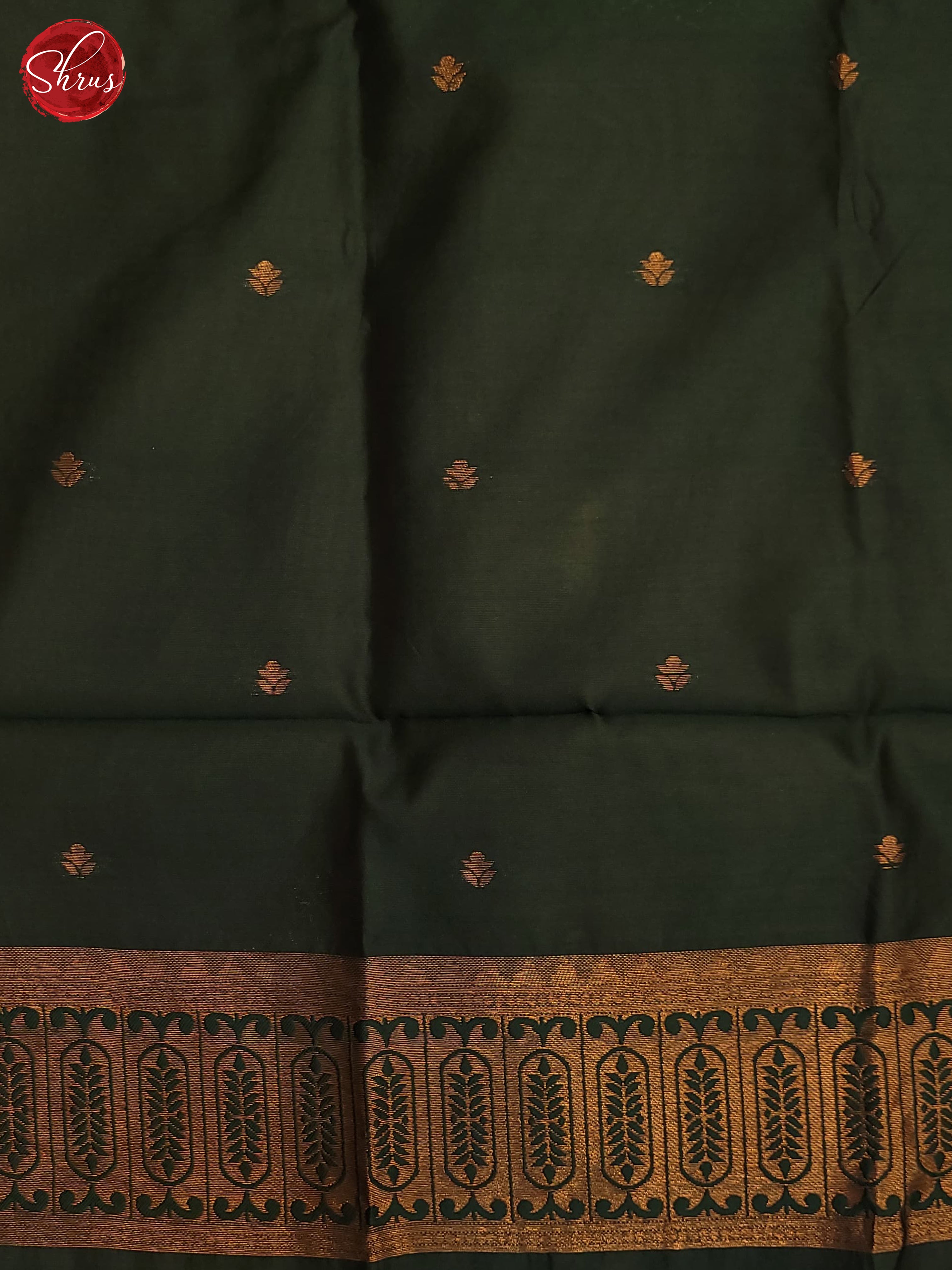 Mustard and Bottle green- Semi Soft silk Saree - Shop on ShrusEternity.com