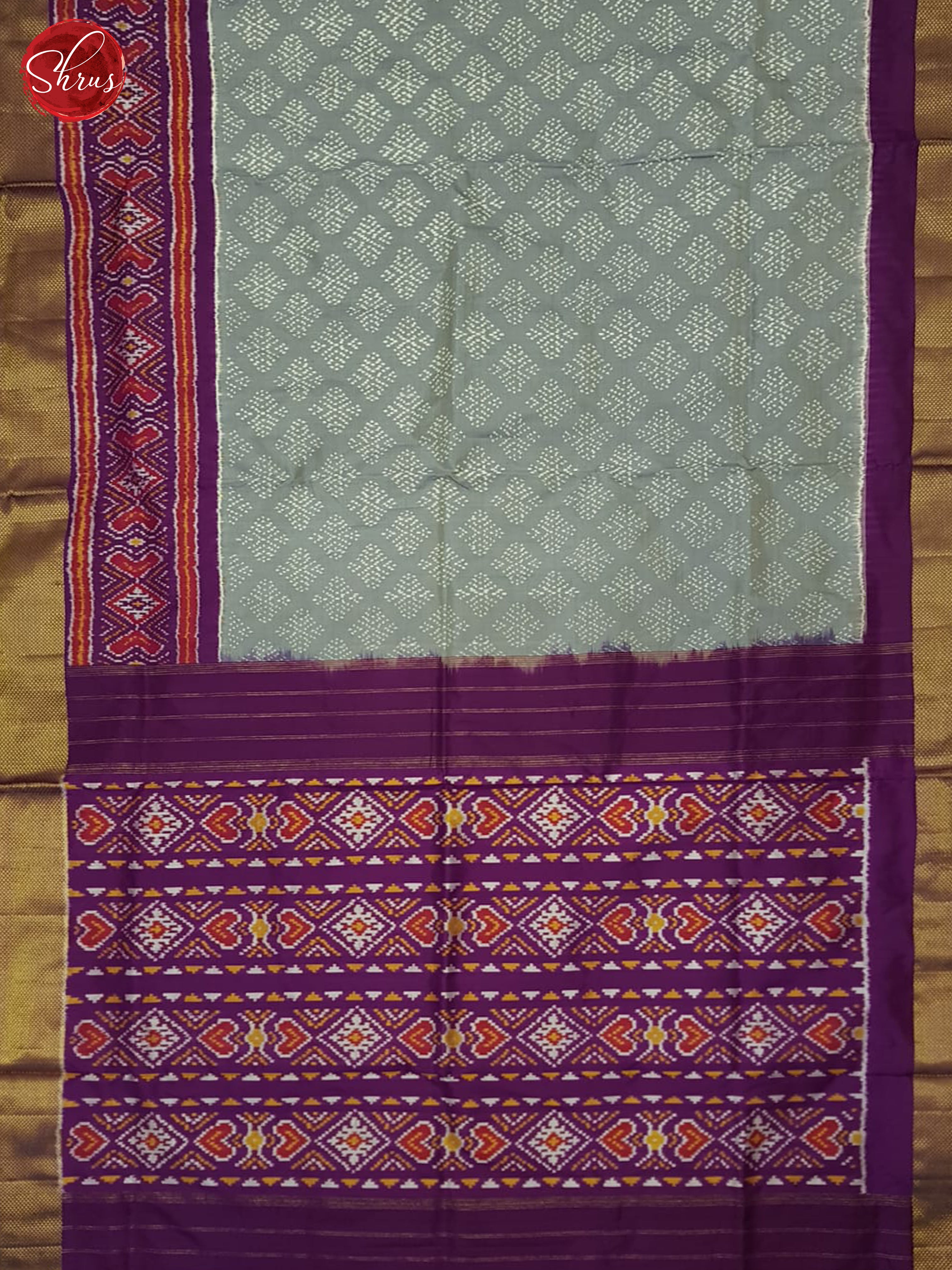 Grey & Majenta  - Ikkat Silk Saree - Shop on ShrusEternity.com